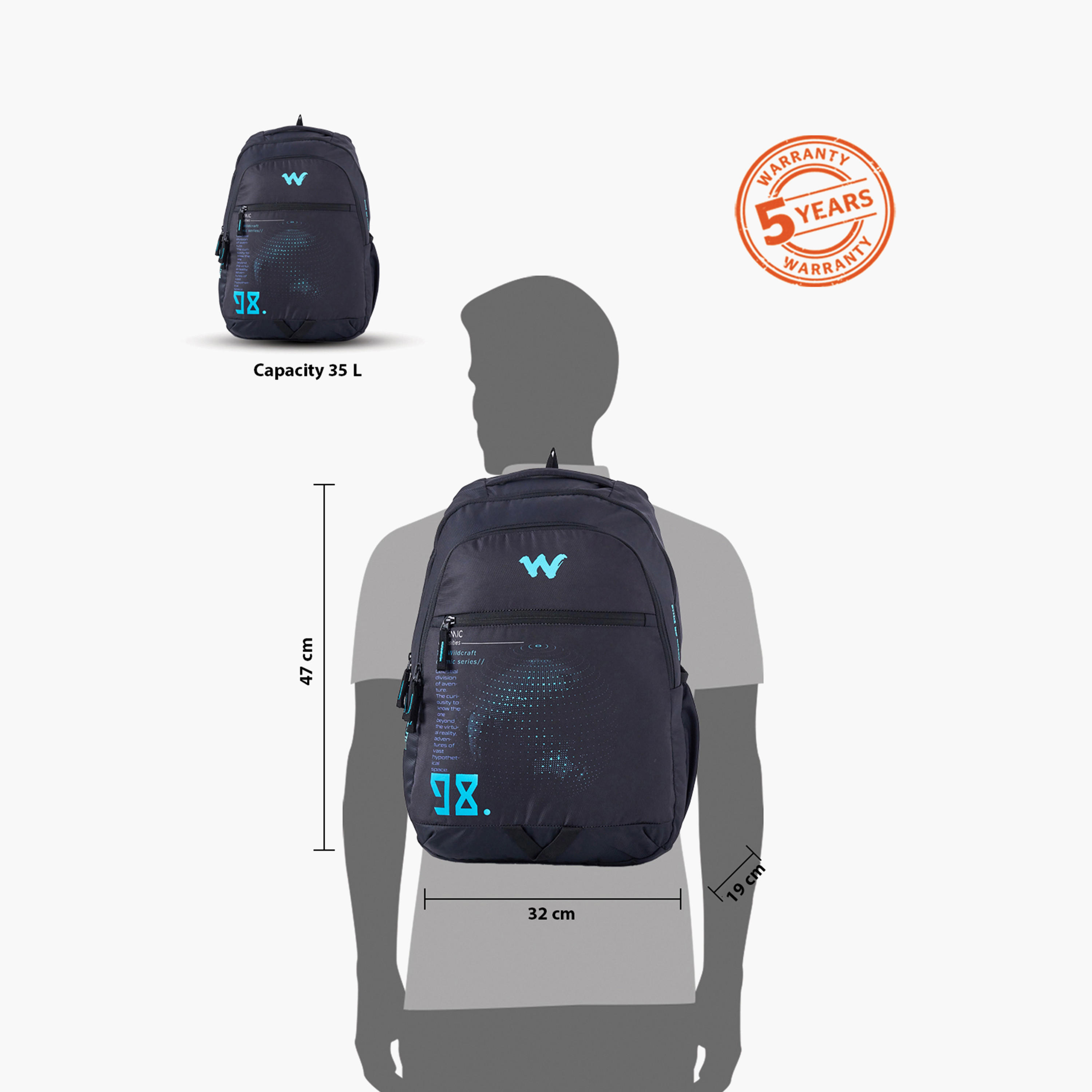 Wildcraft Printed School Backpack with Adjustable Shoulder Straps - 19x32x47 cms-school-bagsandbackpacks-backpacks-image-13