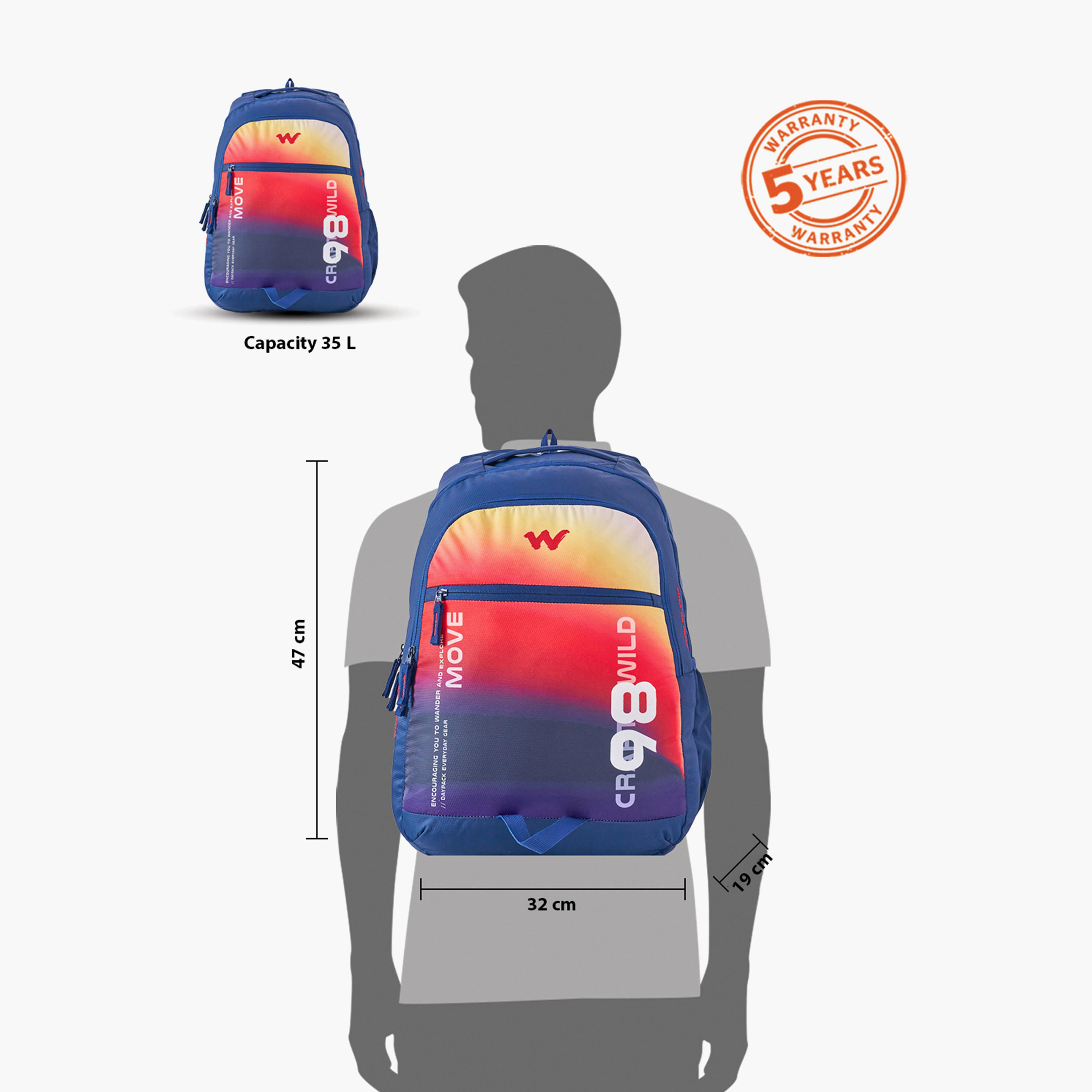 Wildcraft Printed School Backpack with Adjustable Shoulder Straps - 19x32x47 cms-school-bagsandbackpacks-backpacks-image-13