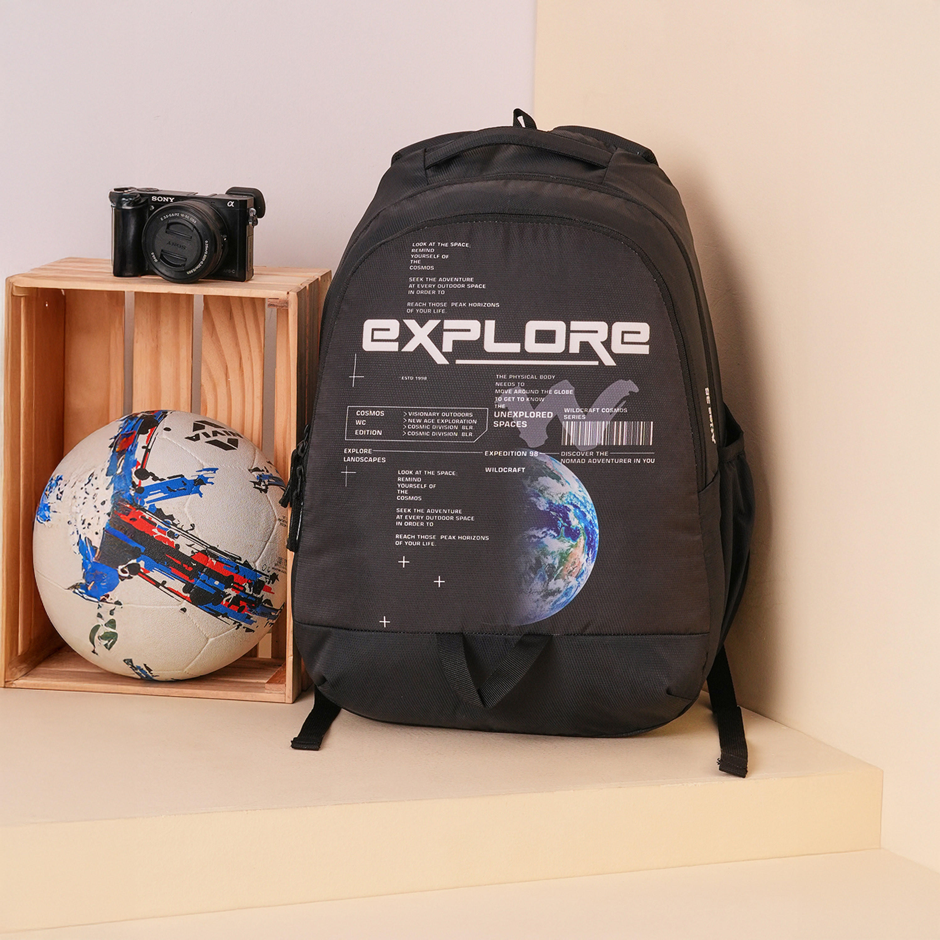 شنطة ظهر مدرسية بطبعات وحمّالات كتف قابلة للتعديل من وايلدكرافت - 25×31×46 سم-school-bagsandbackpacks-backpacks-image-10