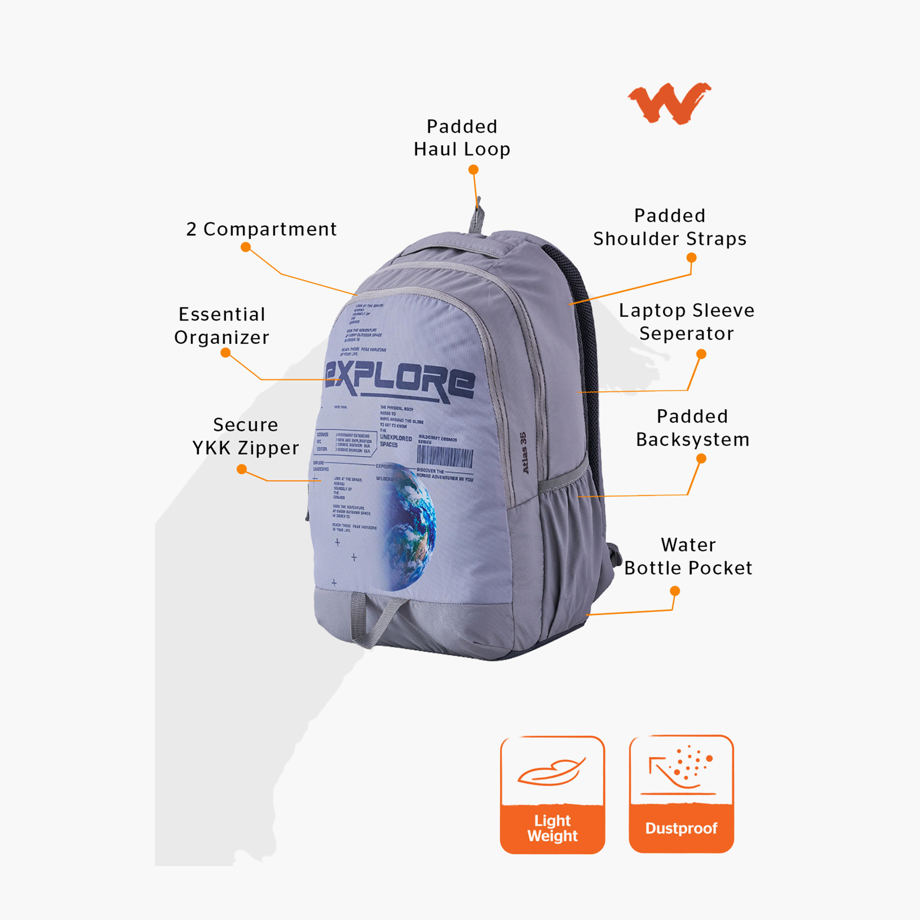 Wildcraft Printed School Backpack with Adjustable Shoulder Straps - 25x31x46 cms-school-bagsandbackpacks-backpacks-image-2