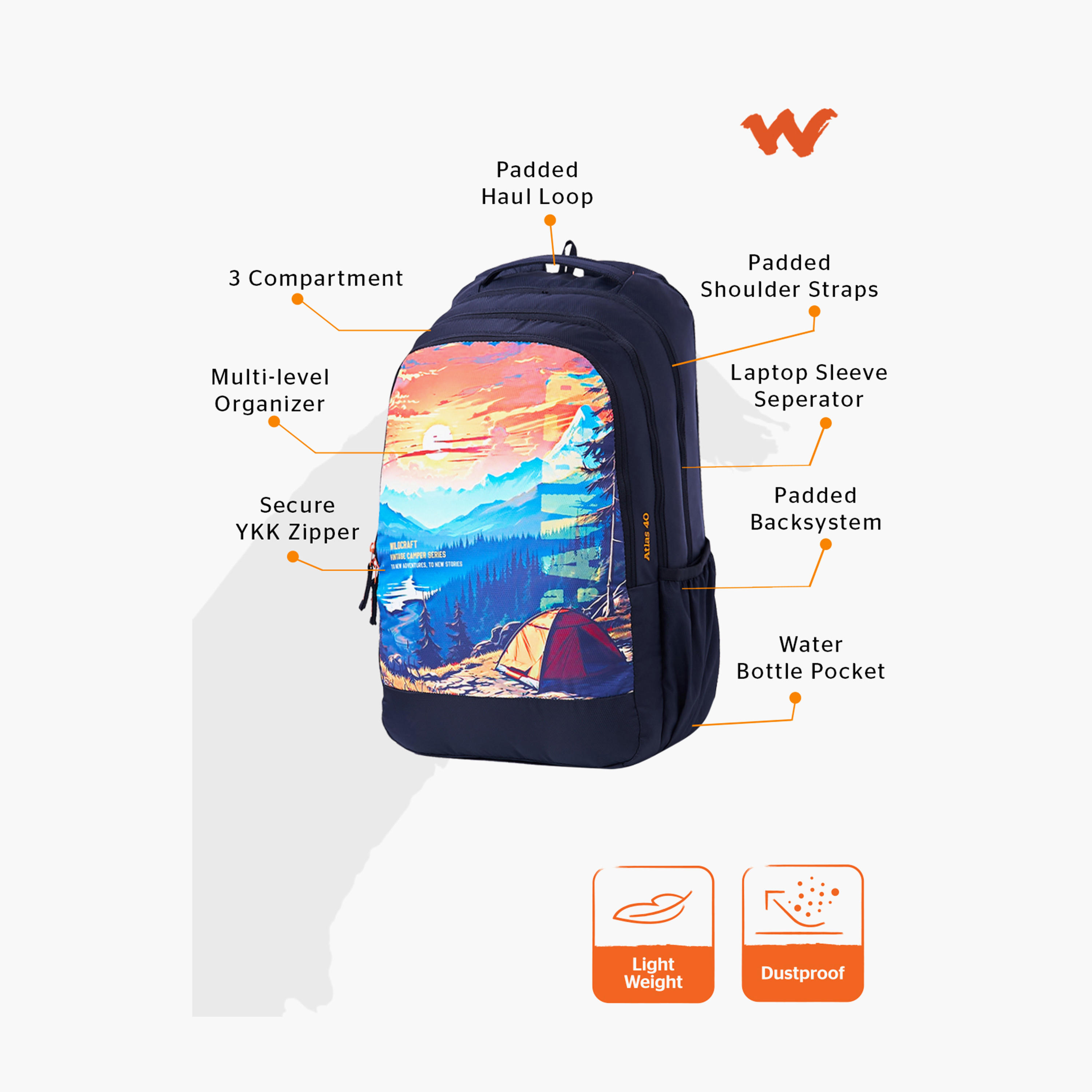 Wildcraft Graphic Print School Backpack with Adjustable Shoulder Straps - 21x34x48 cms-school-bagsandbackpacks-backpacks-image-2