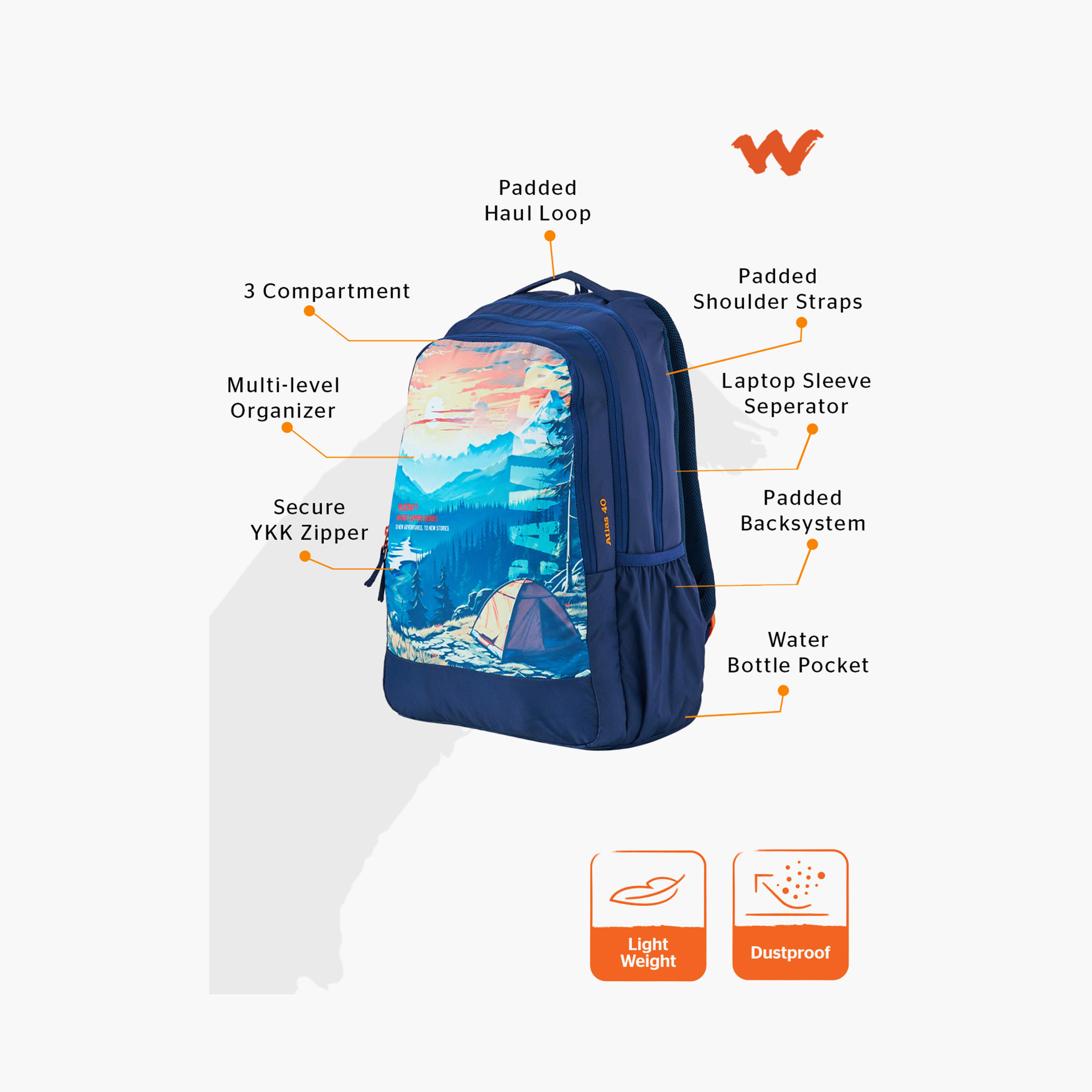 Wildcraft Graphic Print School Backpack with Adjustable Shoulder Straps - 21x34x48 cms-school-bagsandbackpacks-backpacks-image-2