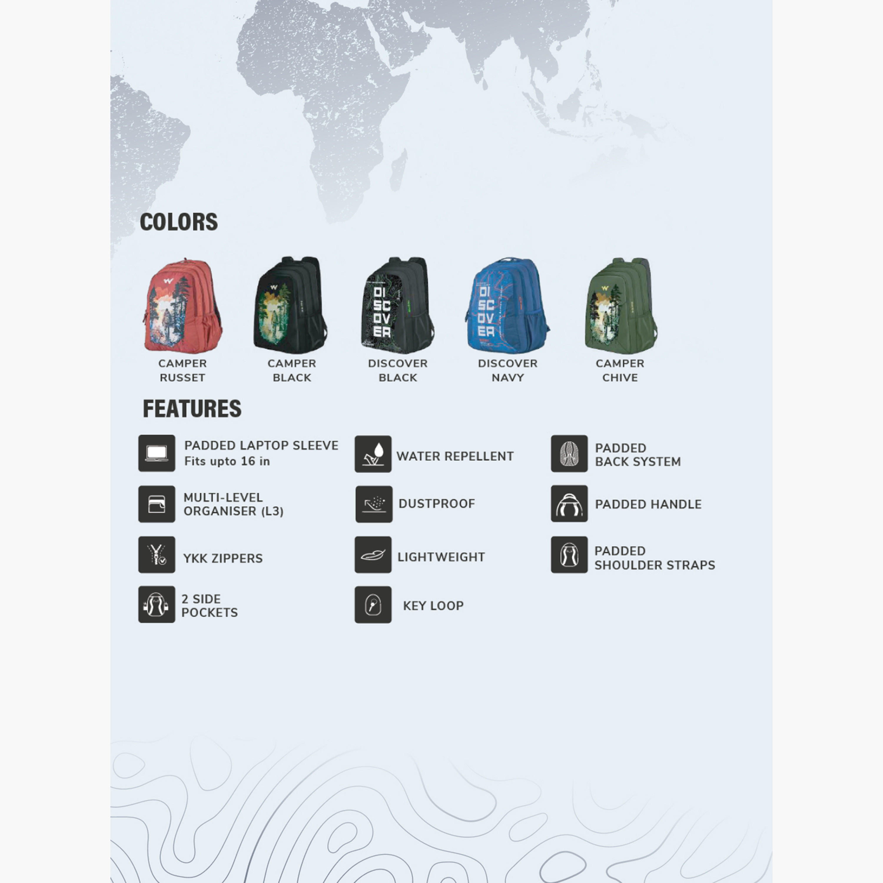شنطة ظهر أطلس 45 للأطفال من 8 إلى 13 سنة مع جيب للابتوب من وايلدكرافت-school-bagsandbackpacks-backpacks-image-5