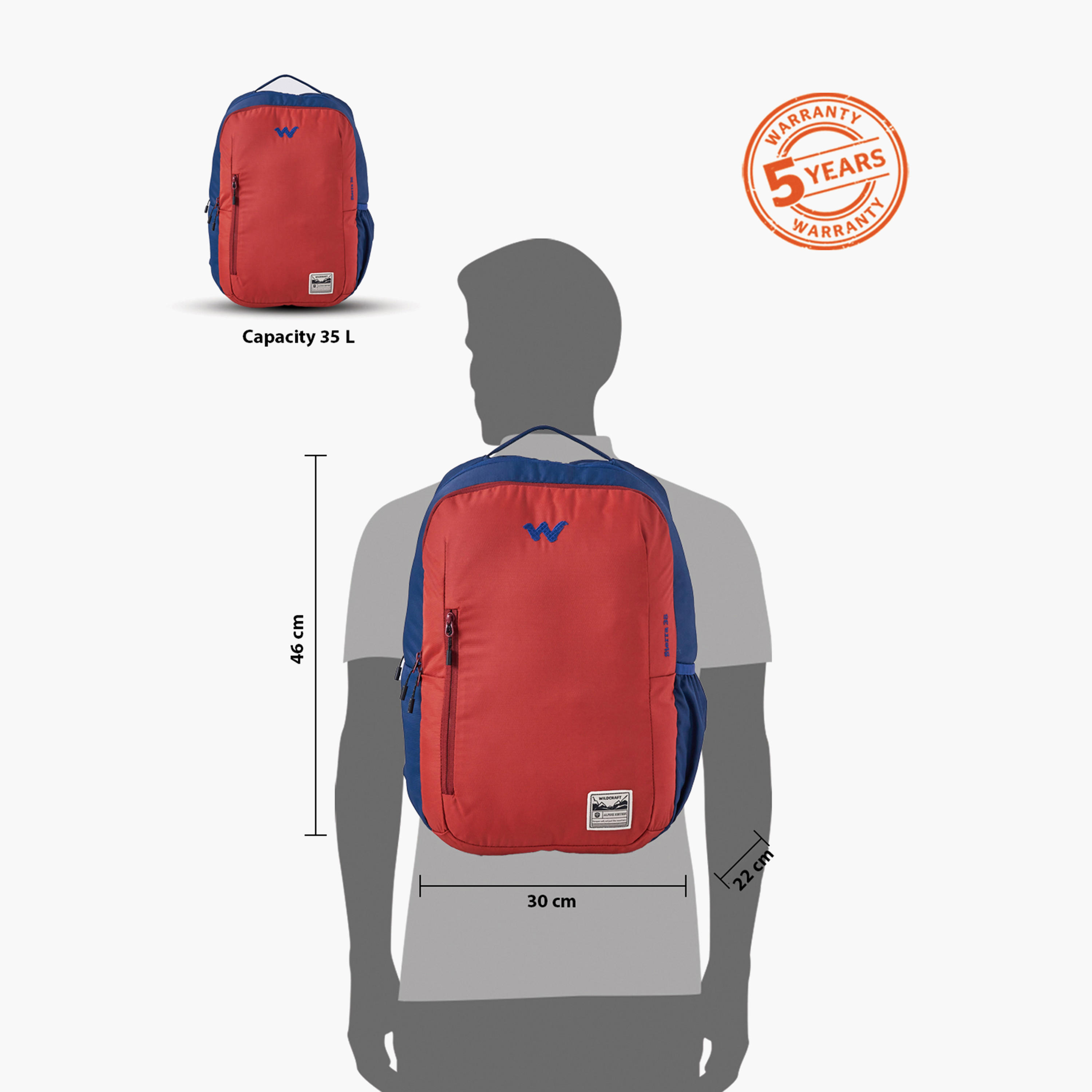 Wildcraft Colourblock School Backpack with Adjustable Shoulder Straps - 22x30x46 cms-school-bagsandbackpacks-backpacks-image-12