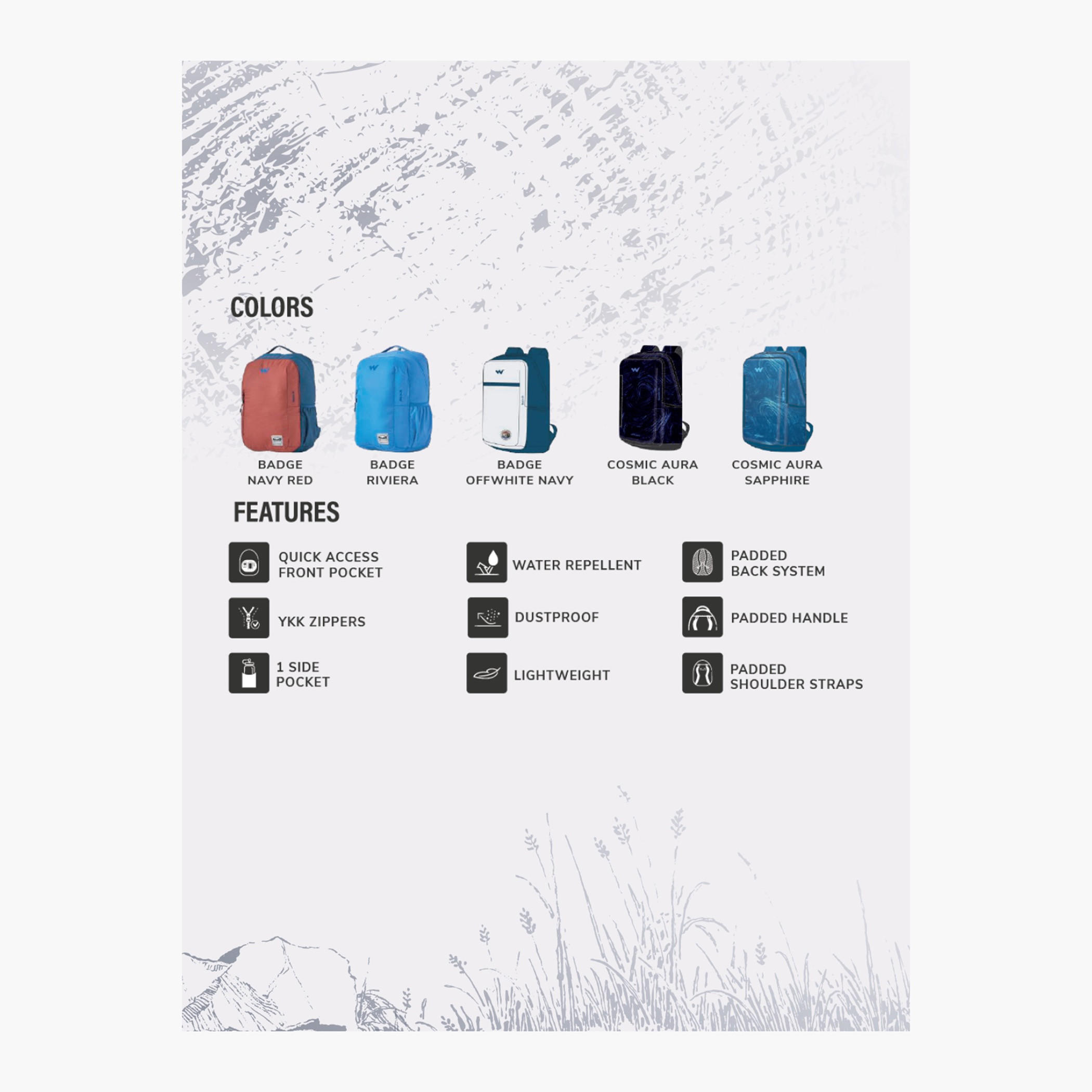 شنطة ظهر بطبعات بحمالات كتف قابلة للتعديل من وايلدكرافت - 22×30×46 سم-school-bagsandbackpacks-backpacks-image-4