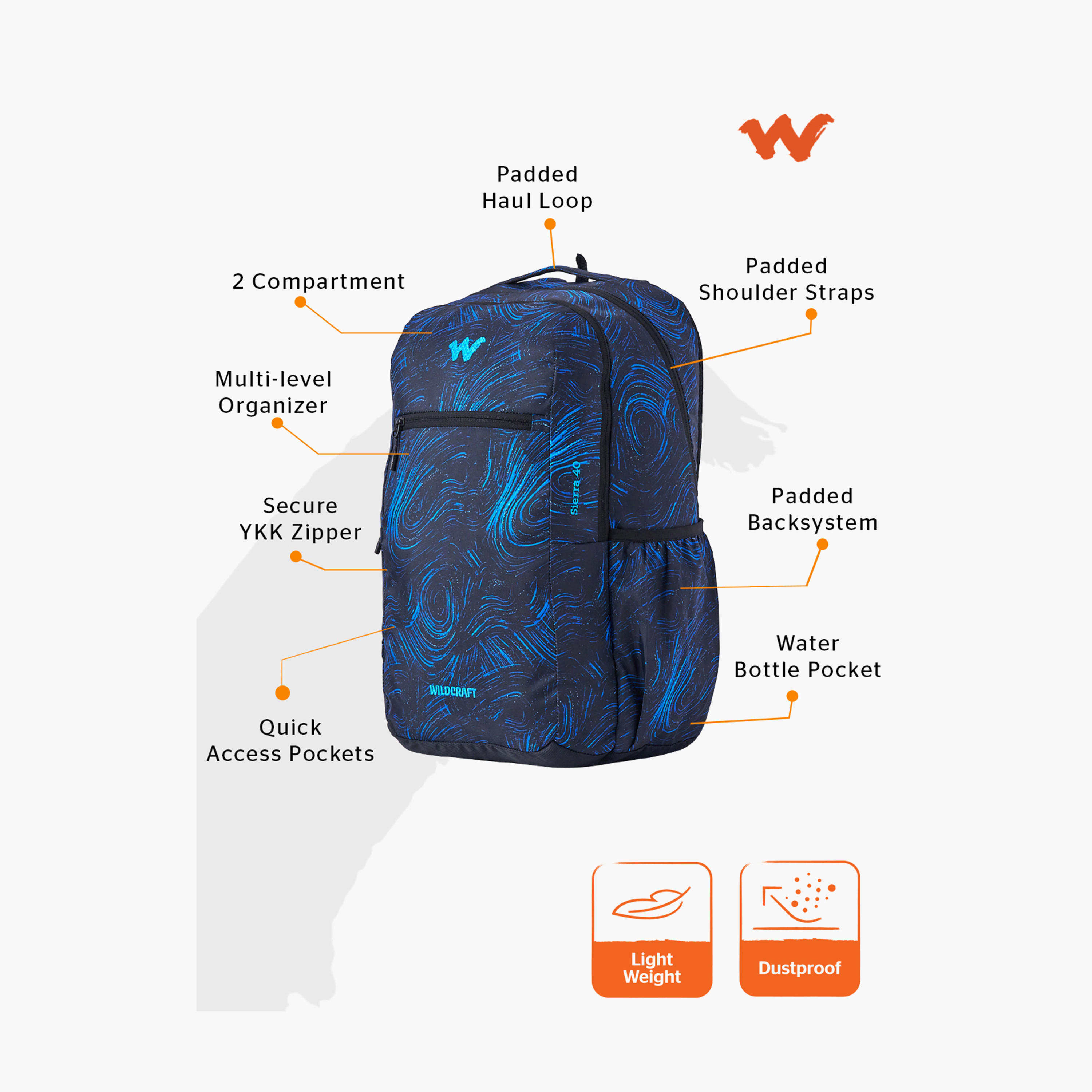 Wildcraft Printed School Backpack with Adjustable Shoulder Straps - 24x32x47 cms-school-bagsandbackpacks-backpacks-image-2