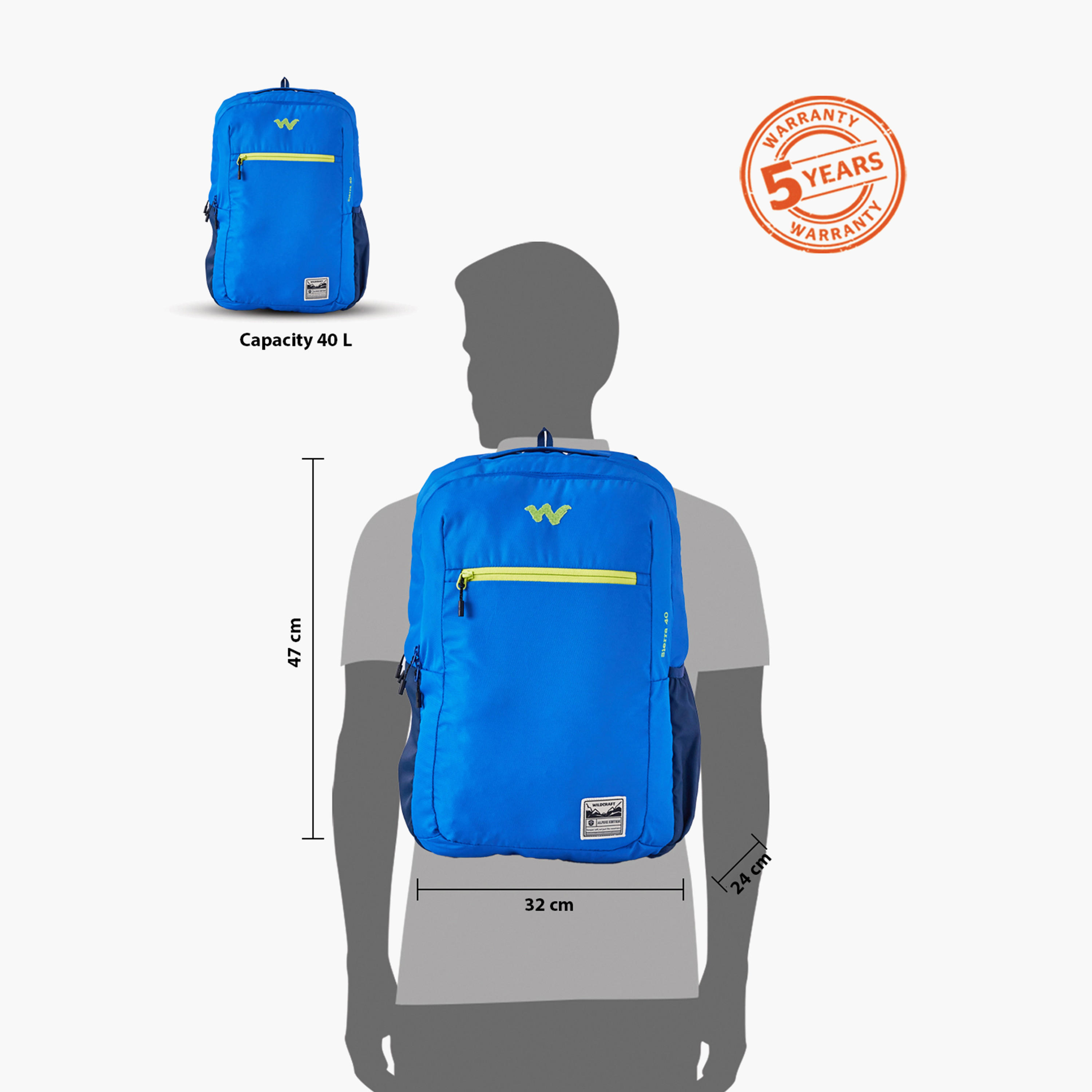 Wildcraft Solid School Backpack with Adjustable Shoulder Straps - 24x32x47 cms-school-bagsandbackpacks-backpacks-image-12