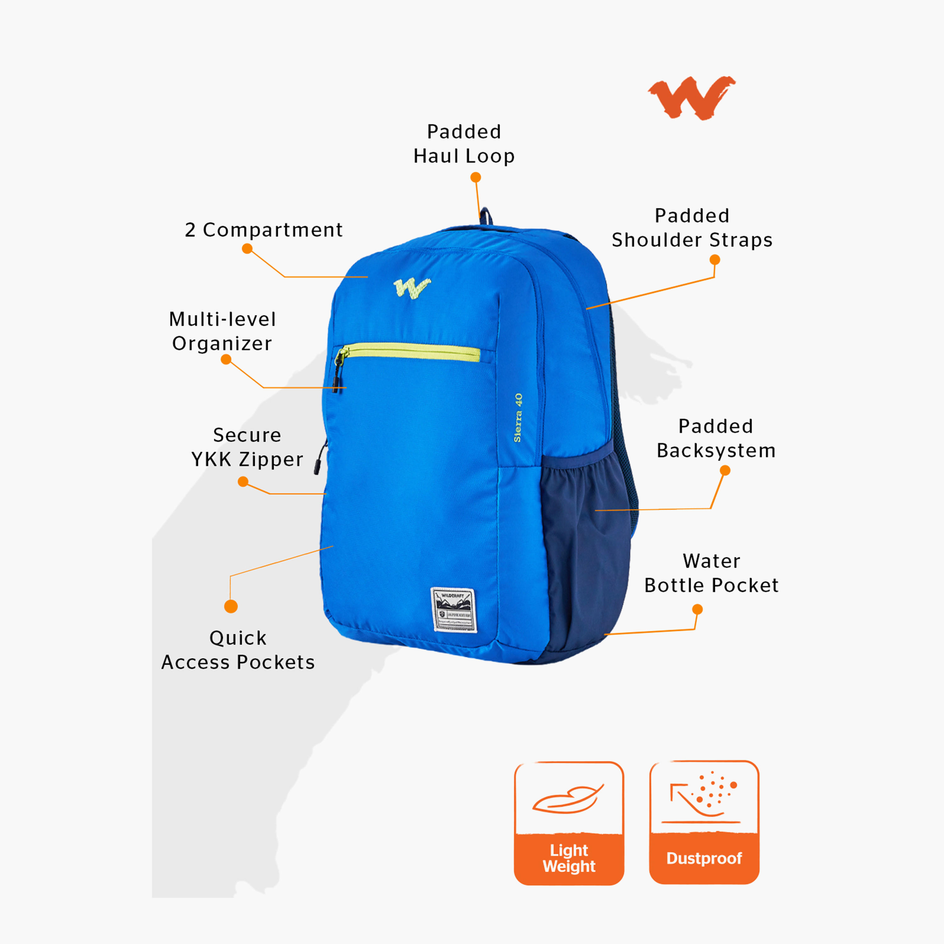 Wildcraft Solid School Backpack with Adjustable Shoulder Straps - 24x32x47 cms-school-bagsandbackpacks-backpacks-image-2