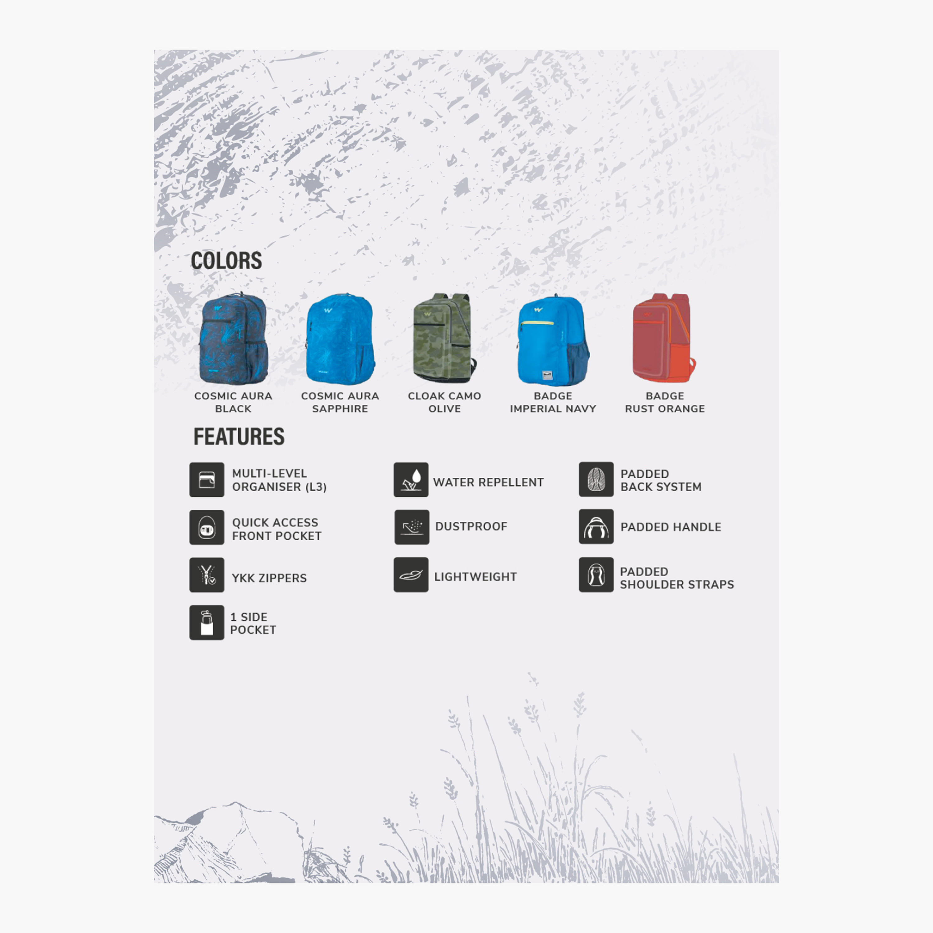Wildcraft Solid School Backpack with Adjustable Shoulder Straps - 24x32x47 cms-school-bagsandbackpacks-backpacks-image-4