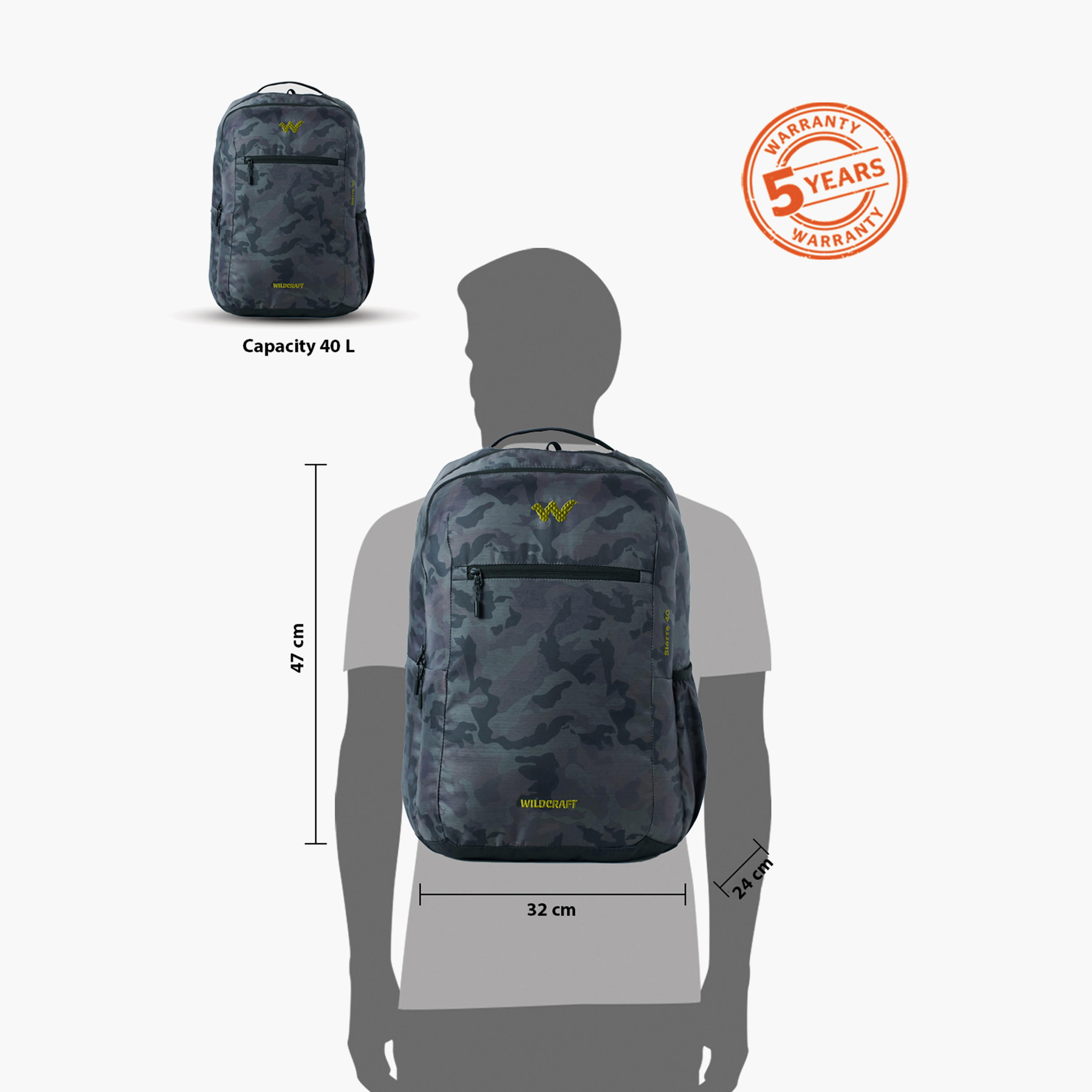 Wildcraft Camouflage Print Backpack with Adjustable Shoulder Straps - 24x32x47 cm-school-bagsandbackpacks-backpacks-image-12