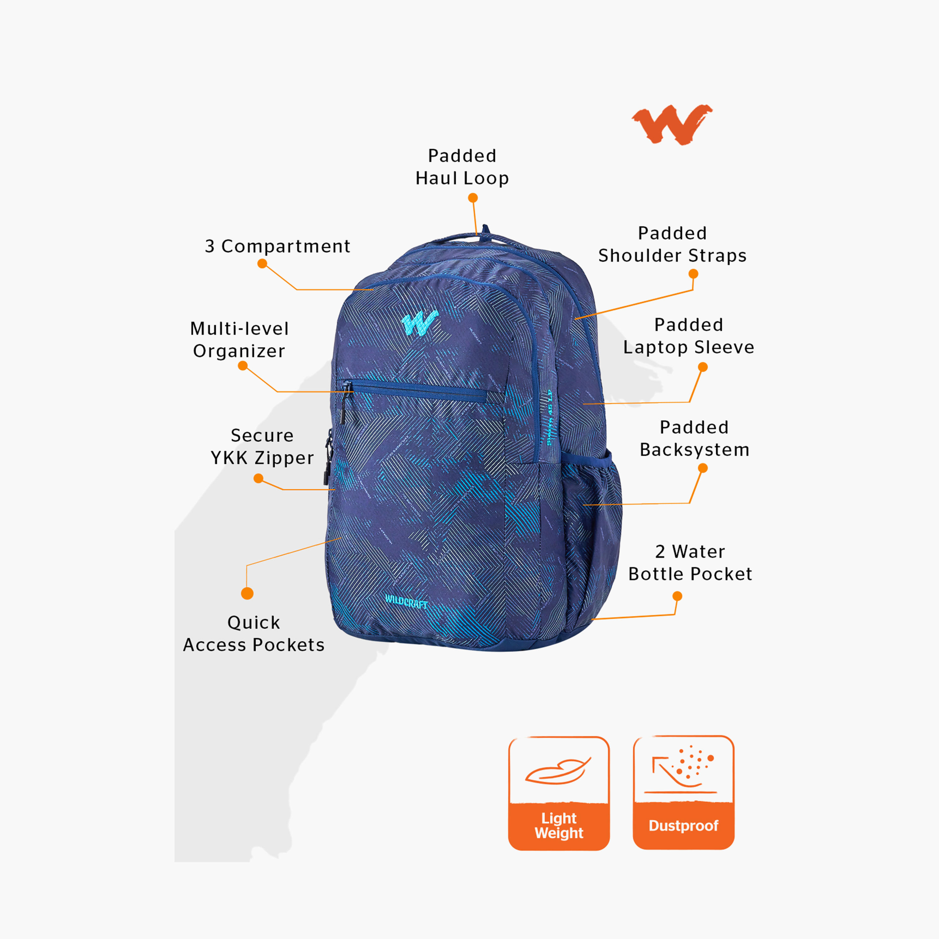 Wildcraft Printed Backpack with Adjustable Shoulder Straps - 25x33x48 cm-school-bagsandbackpacks-backpacks-image-2