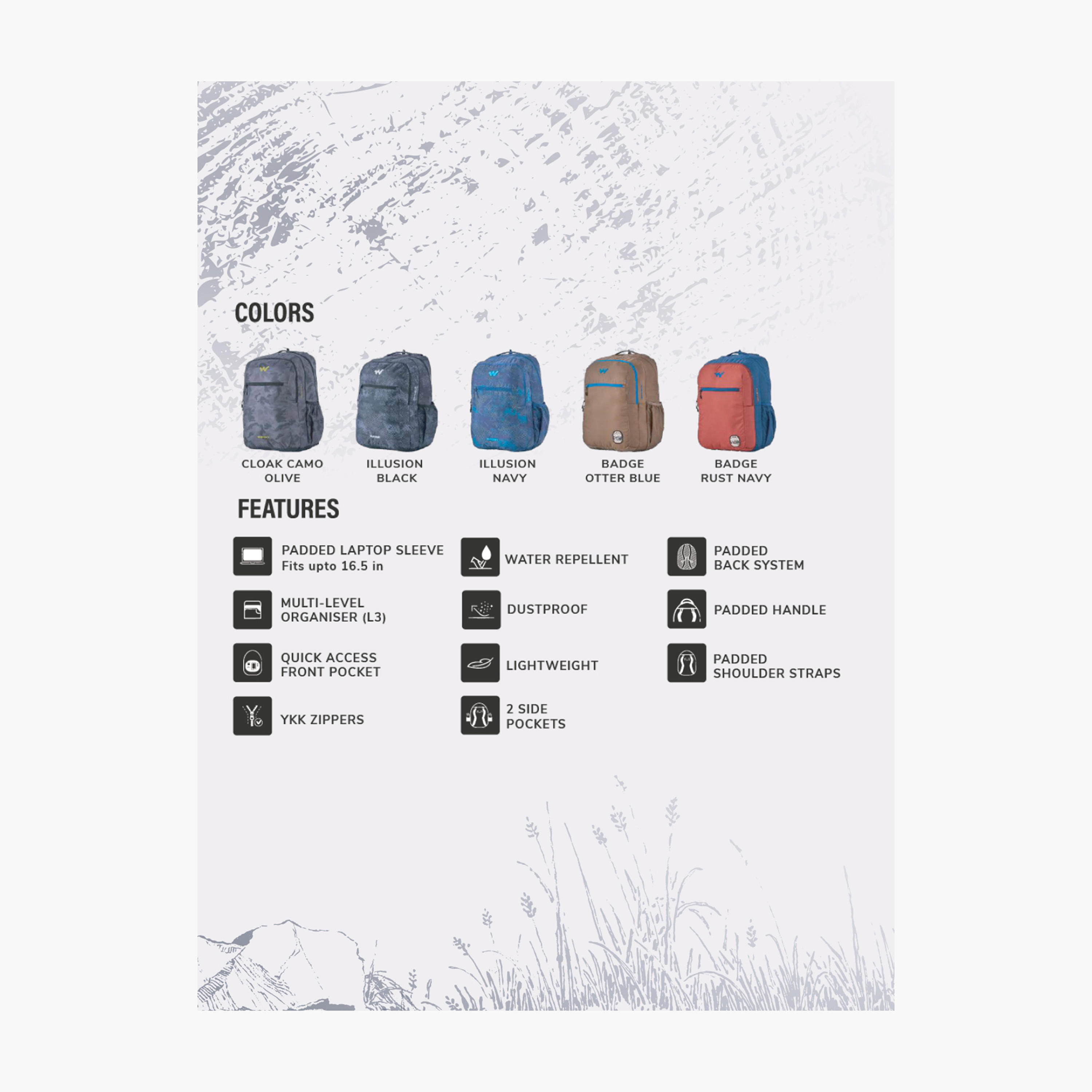Wildcraft Printed Backpack with Adjustable Shoulder Straps - 25x33x48 cm-school-bagsandbackpacks-backpacks-image-5