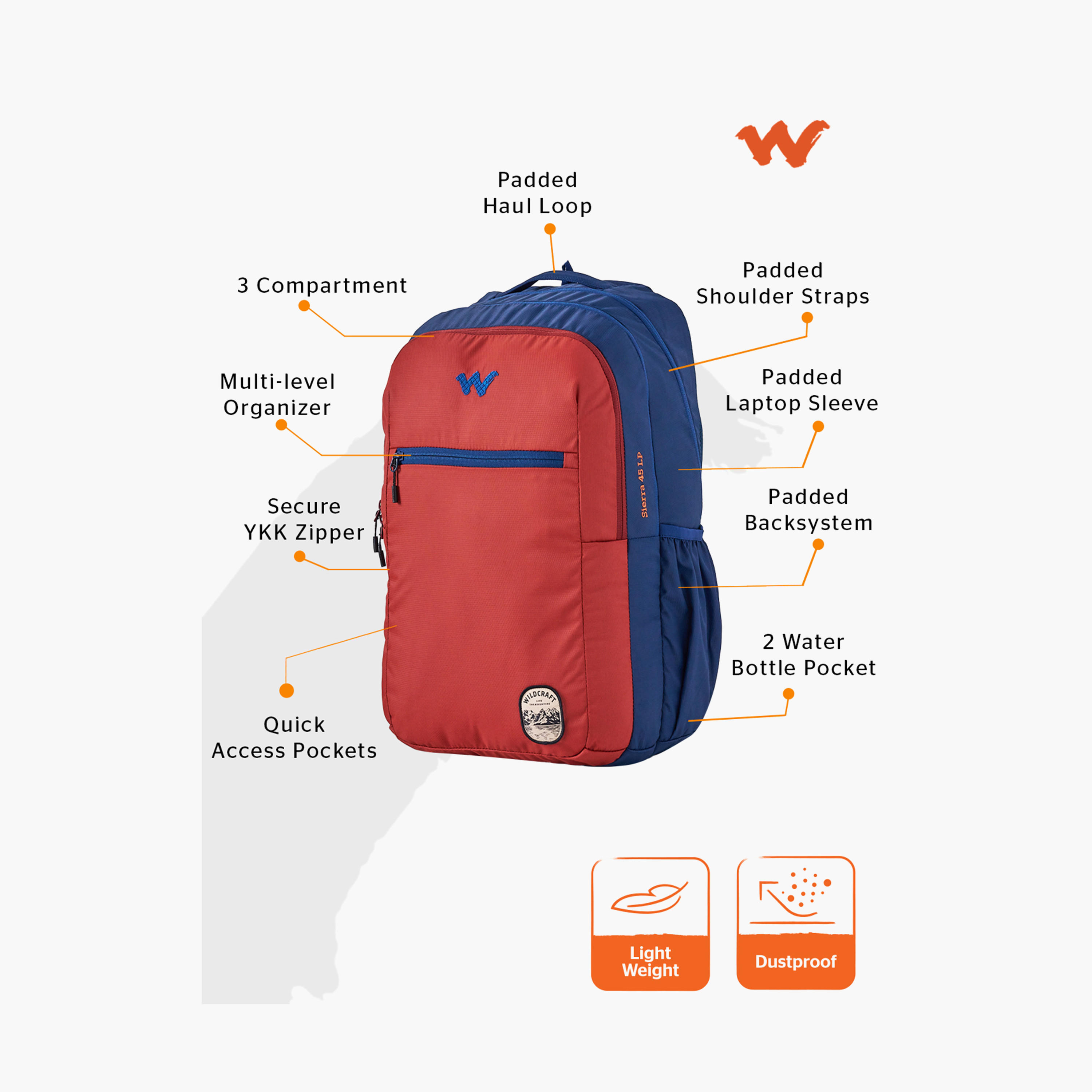Wildcraft Colourblock School Backpack with Adjustable Shoulder Straps - 26x33x48 cms-school-bagsandbackpacks-backpacks-image-2