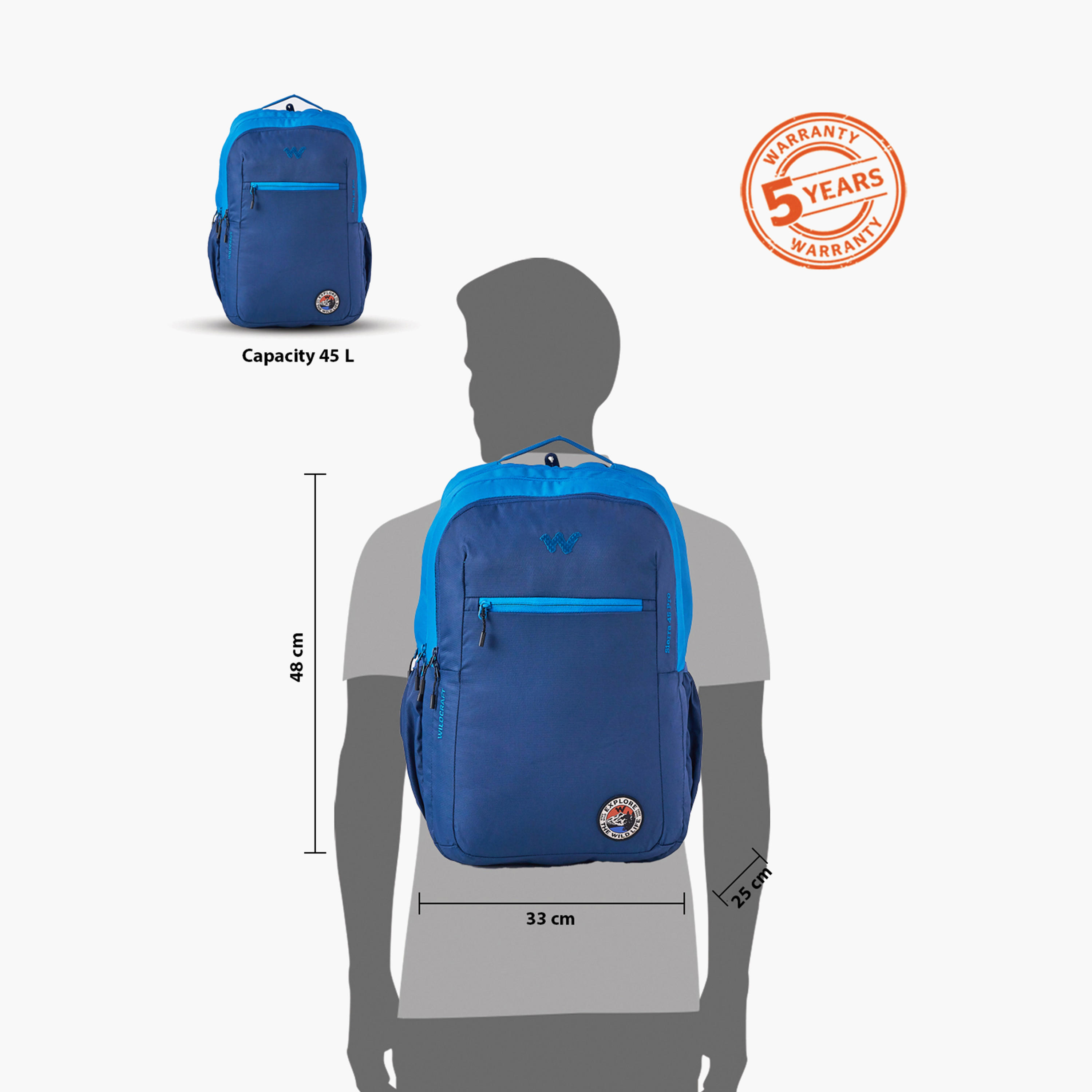 Wildcraft Solid School Backpack with Adjustable Shoulder Straps - 25x33x48 cms-school-bagsandbackpacks-backpacks-image-13