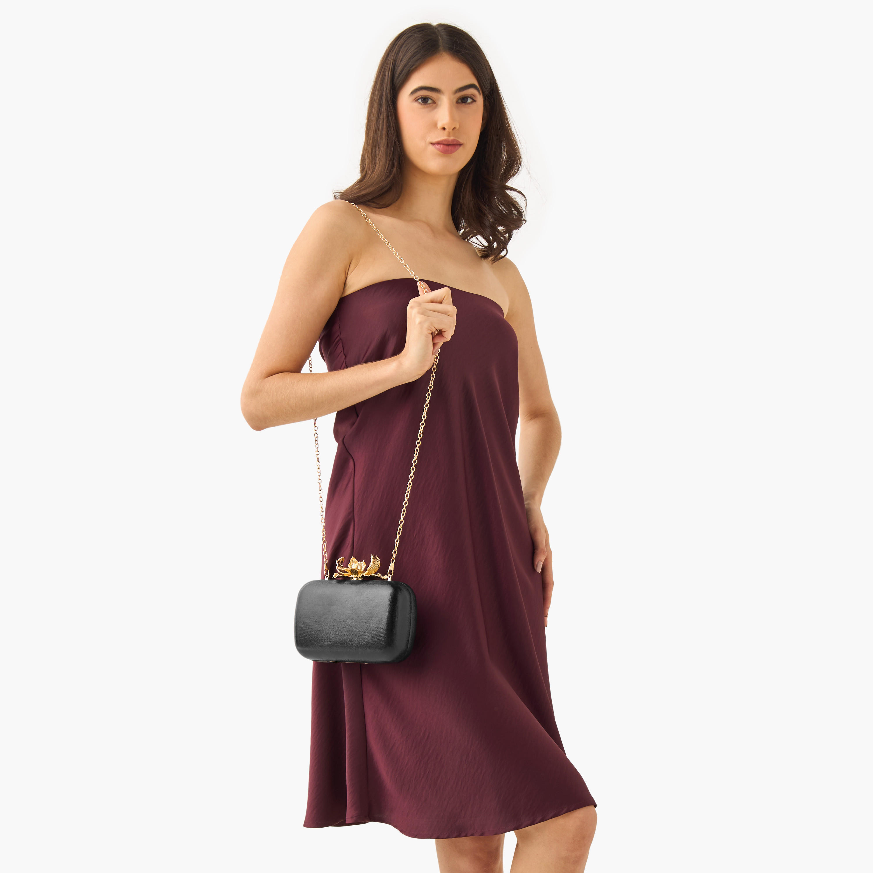Sasha Floral Accent Clutch with Detachable Chain Strap-women-bagsandwallets-handbags-image-2