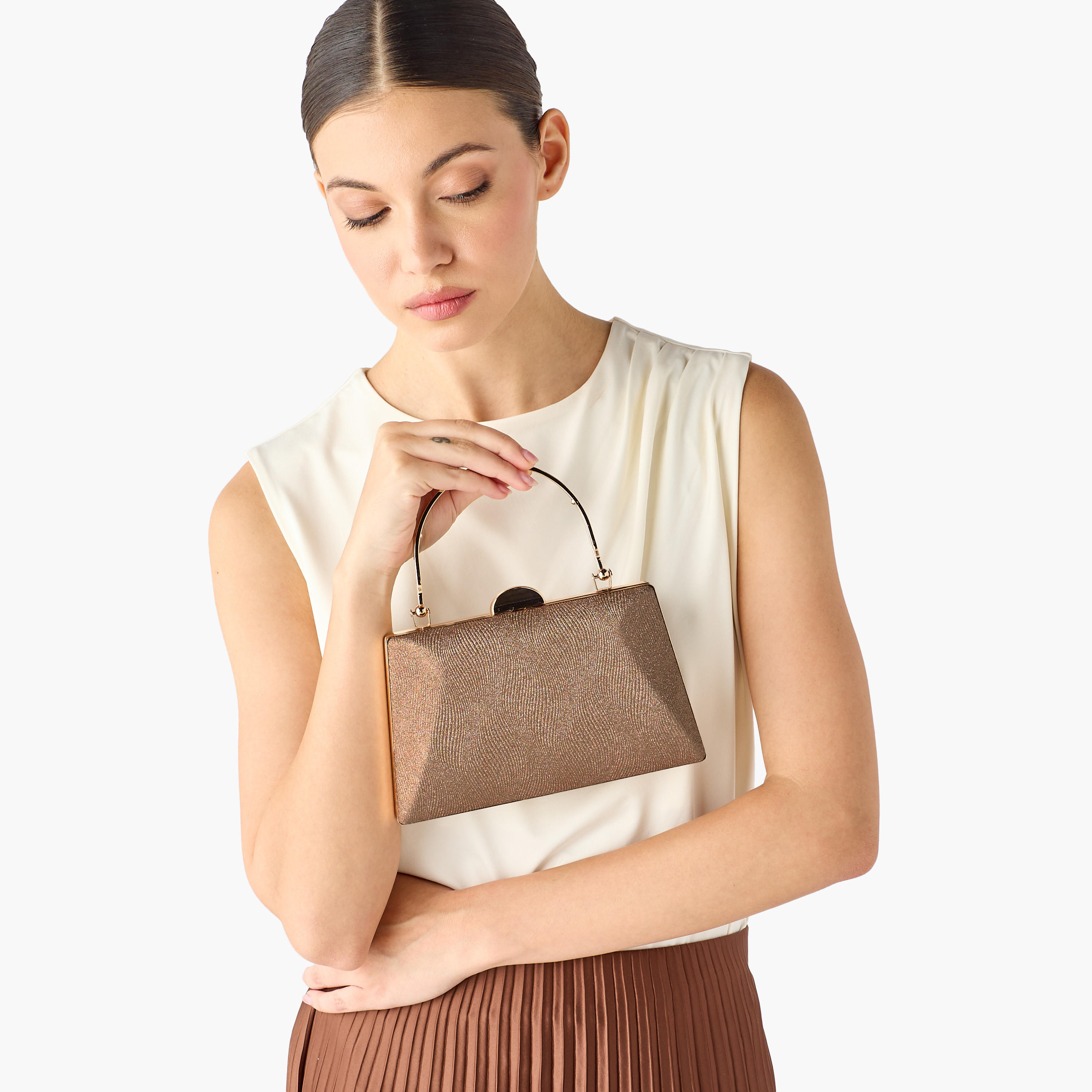 شنطة كلاتش بزينة جليتر وحزام سلسلة من ساشا-women-bagsandwallets-handbags-image-2