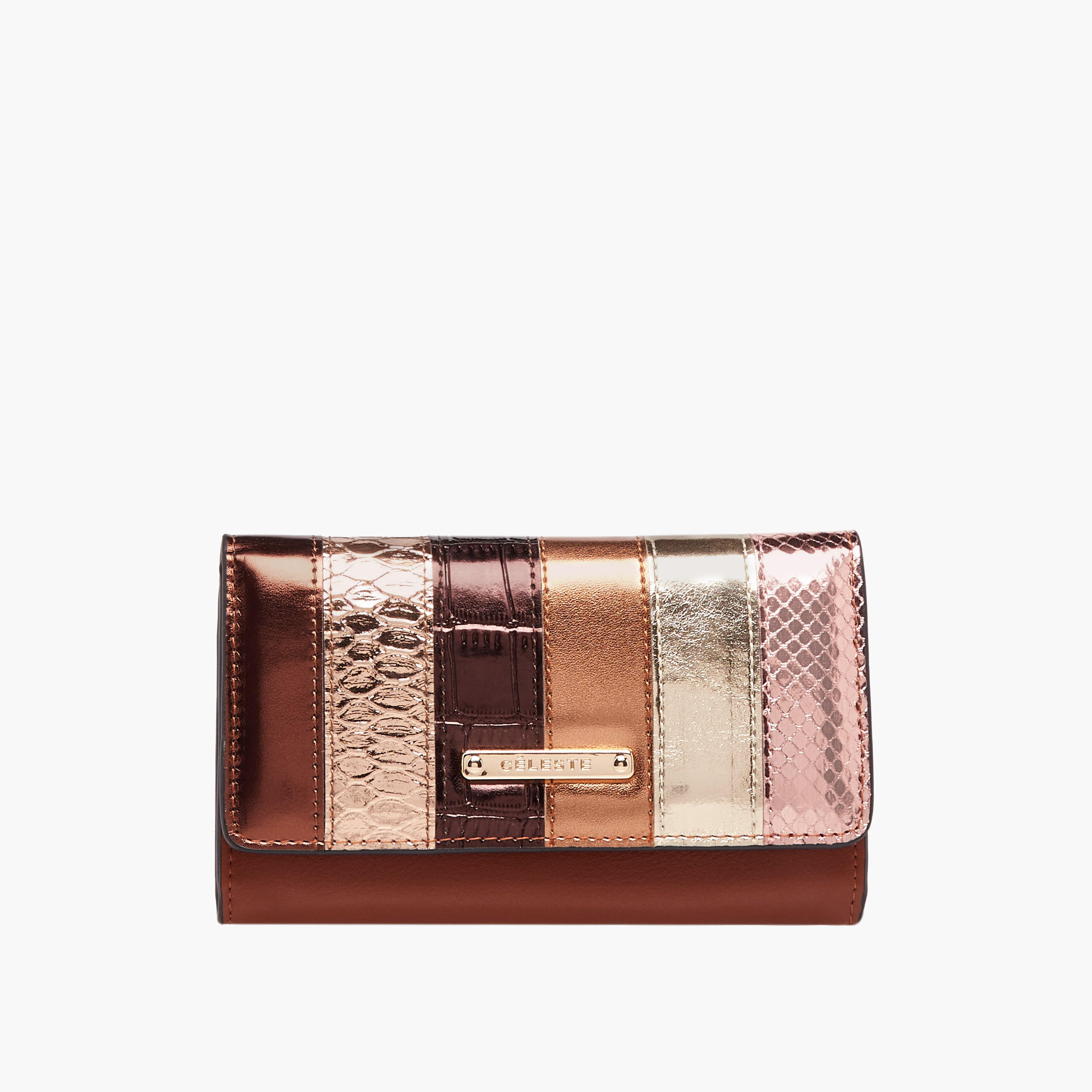 محفظة بزينة ميتاليك وزر إغلاق من سيليست-women-bagsandwallets-handbags-image-1