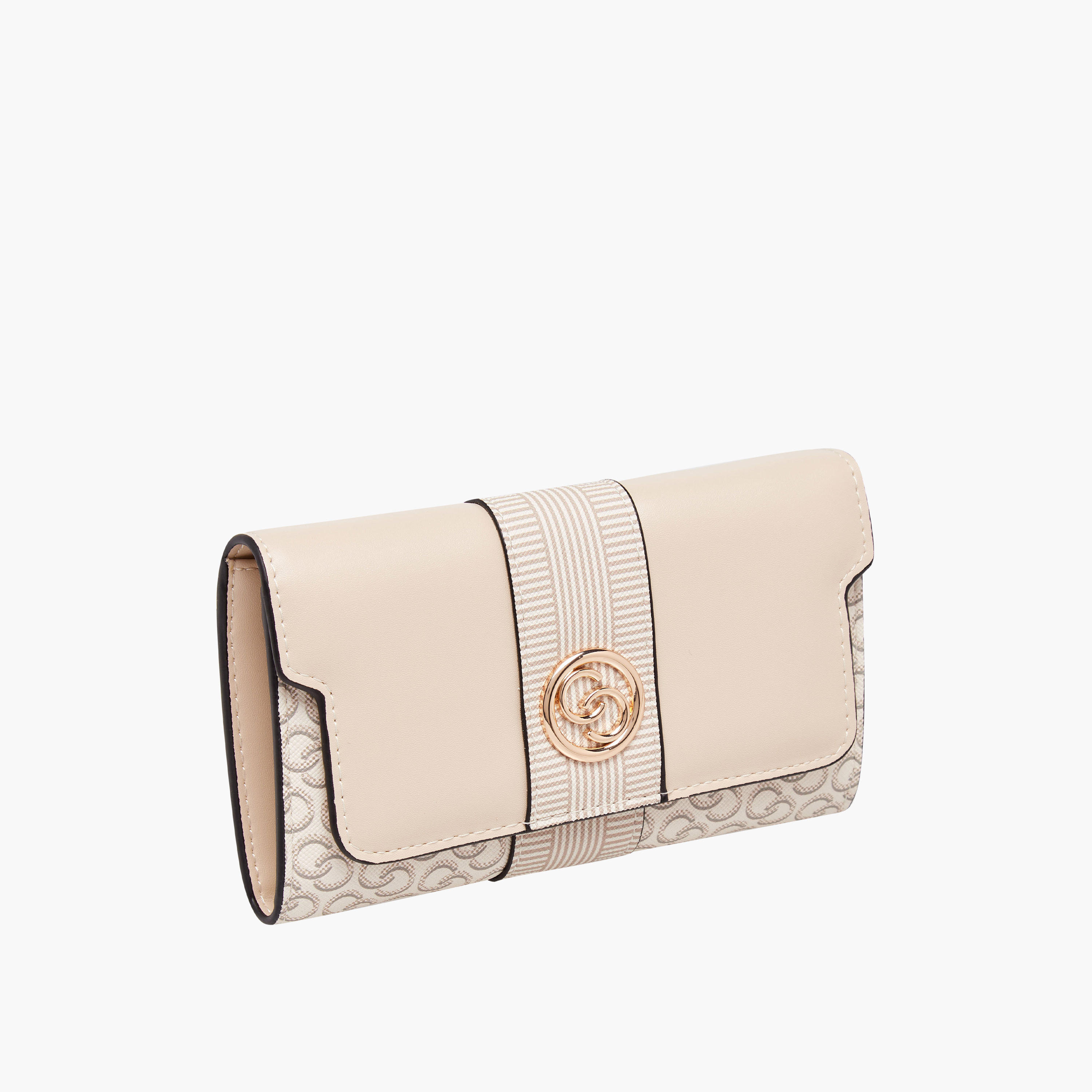محفظة بطبعات مونوجرام وزر إغلاق من سيليست-women-bagsandwallets-handbags-image-3