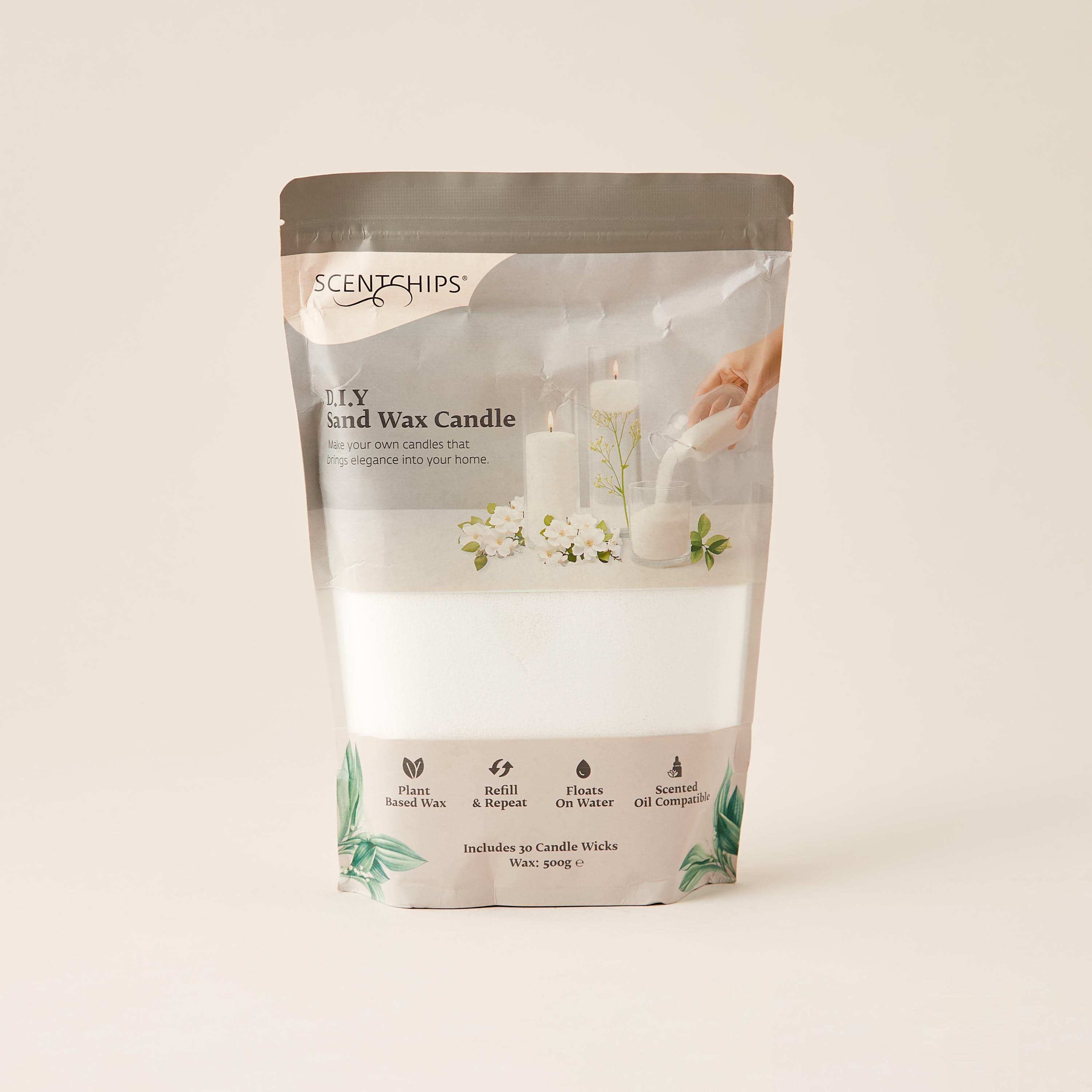 Scentchips DIY Unscented Sand Wax Candle with 30 Wicks - 500 gms-household-homefragrance-candles-image-5