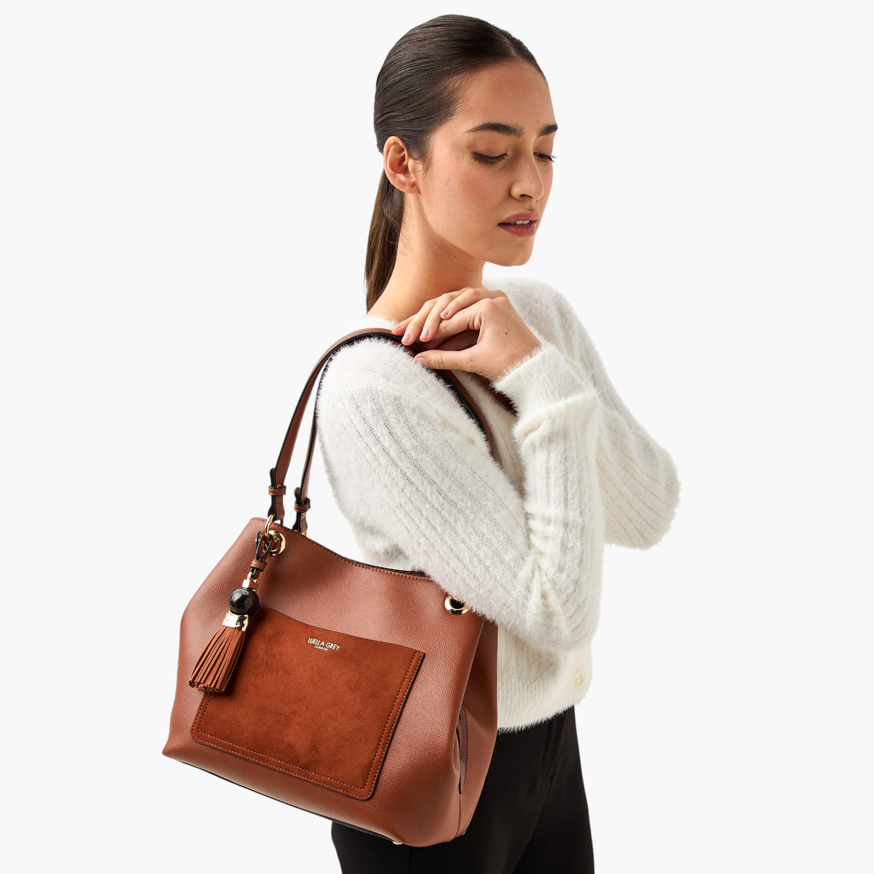 LUELLA GREY Sienna Solid Tote Bag with Double Handle-women-bagsandwallets-handbags-image-2