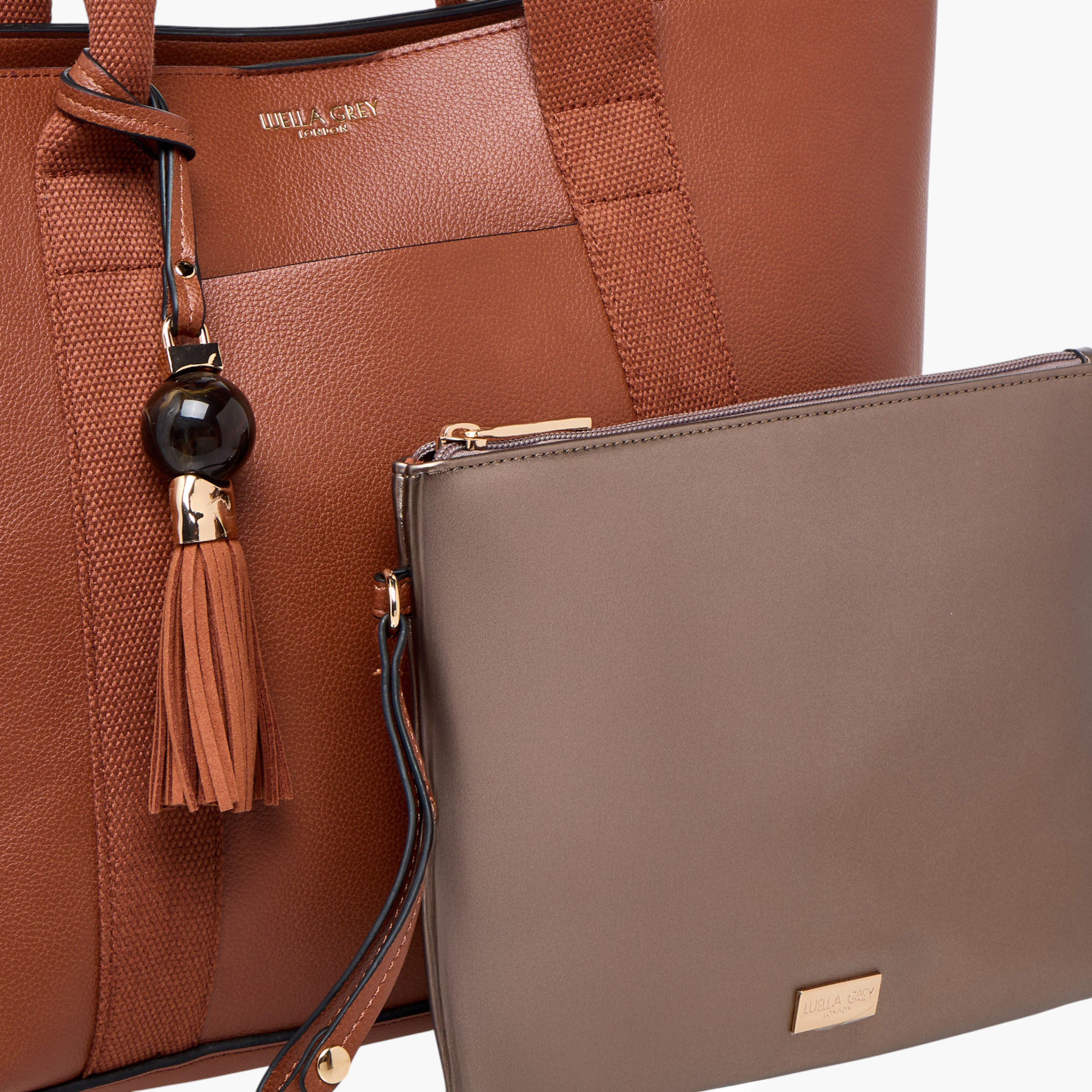 شنطة توت سادة مع شنطة صغيرة من لويلا جراي-women-bagsandwallets-handbags-image-7