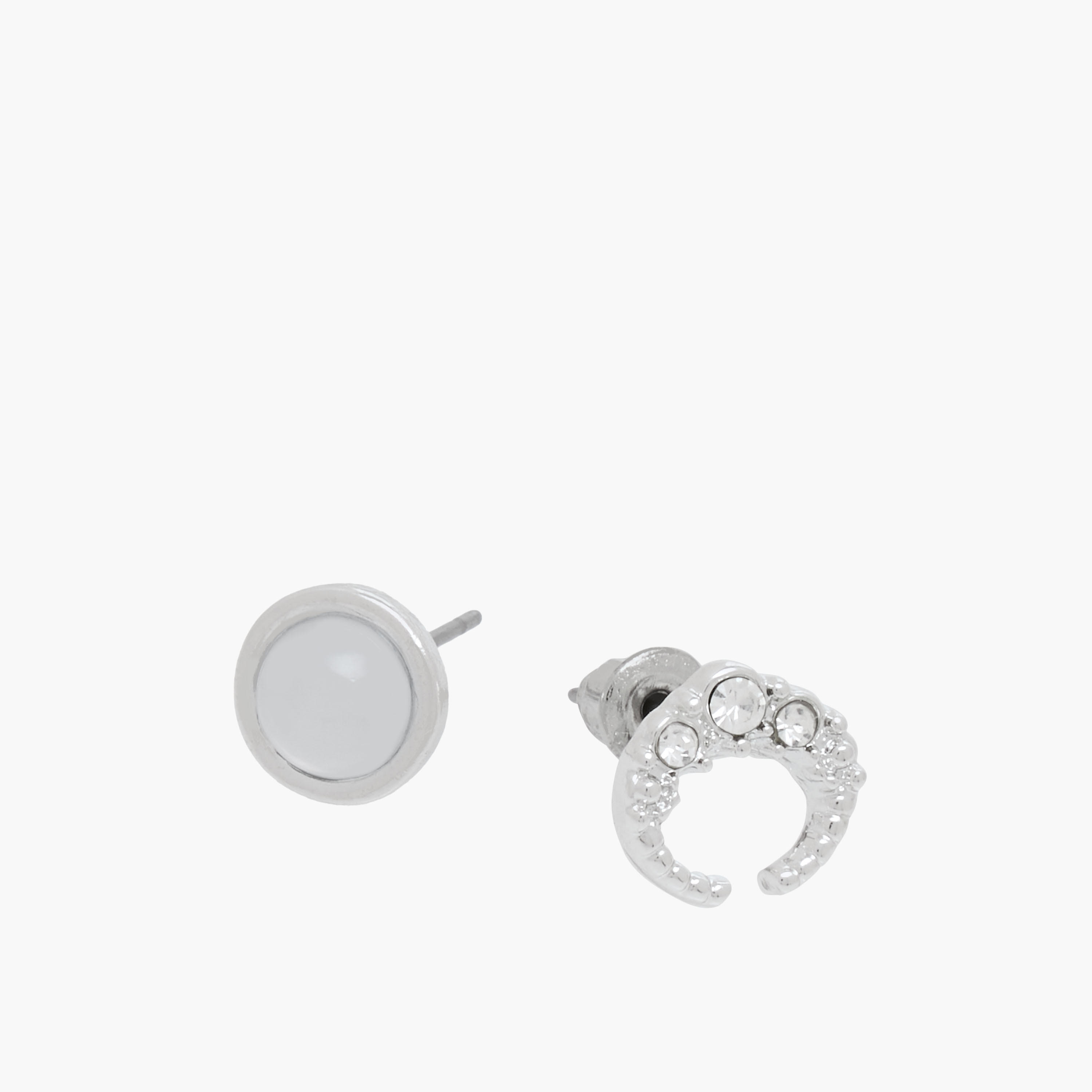 Pack of 9 Silver Tone Assorted Earrings with Pushback Closure-women-watchesandjewellery-jewellery-earrings-image-4