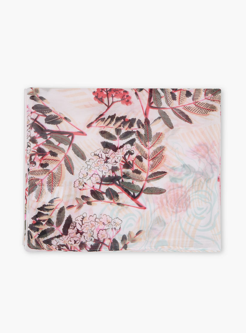 وشاح بطبعات زهرية - 185x60 سم-women-clothingaccessories-scarves-image-2