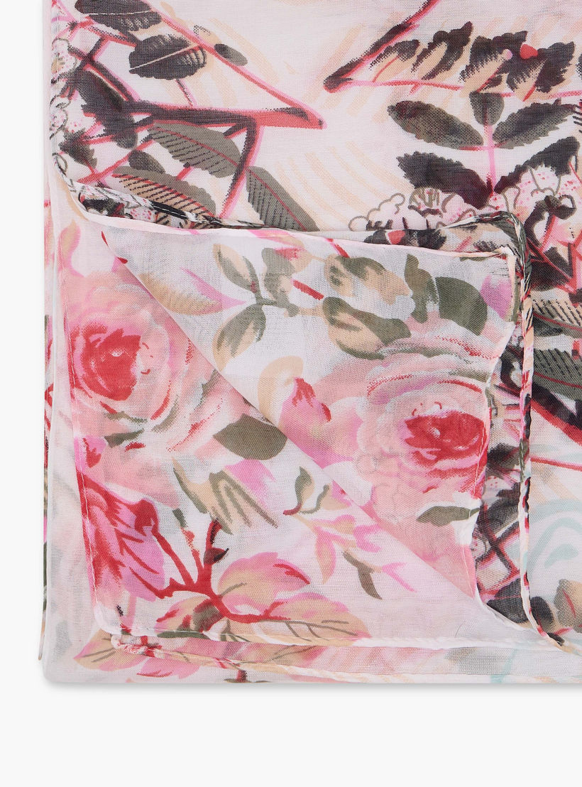 وشاح بطبعات زهرية - 185x60 سم-women-clothingaccessories-scarves-image-3
