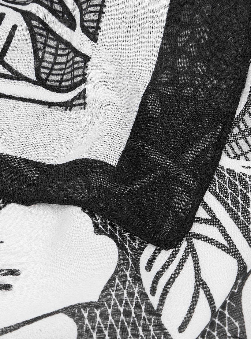 وشاح بطبعات زهرية - 185x60 سم-women-clothingaccessories-scarves-image-4