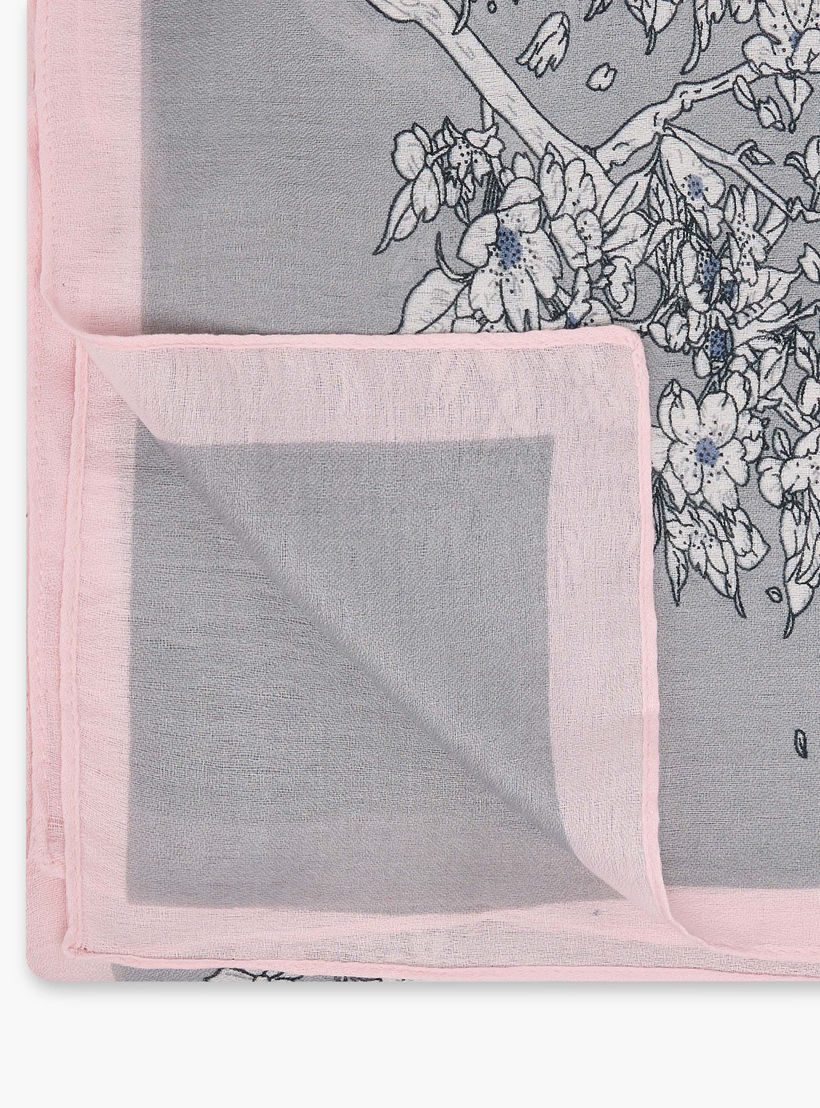 وشاح بطبعات زهرية - 185x60 سم-women-clothingaccessories-scarves-image-3
