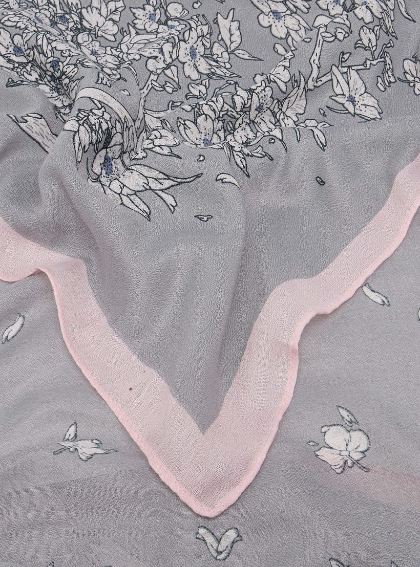 وشاح بطبعات زهرية - 185x60 سم-women-clothingaccessories-scarves-image-4