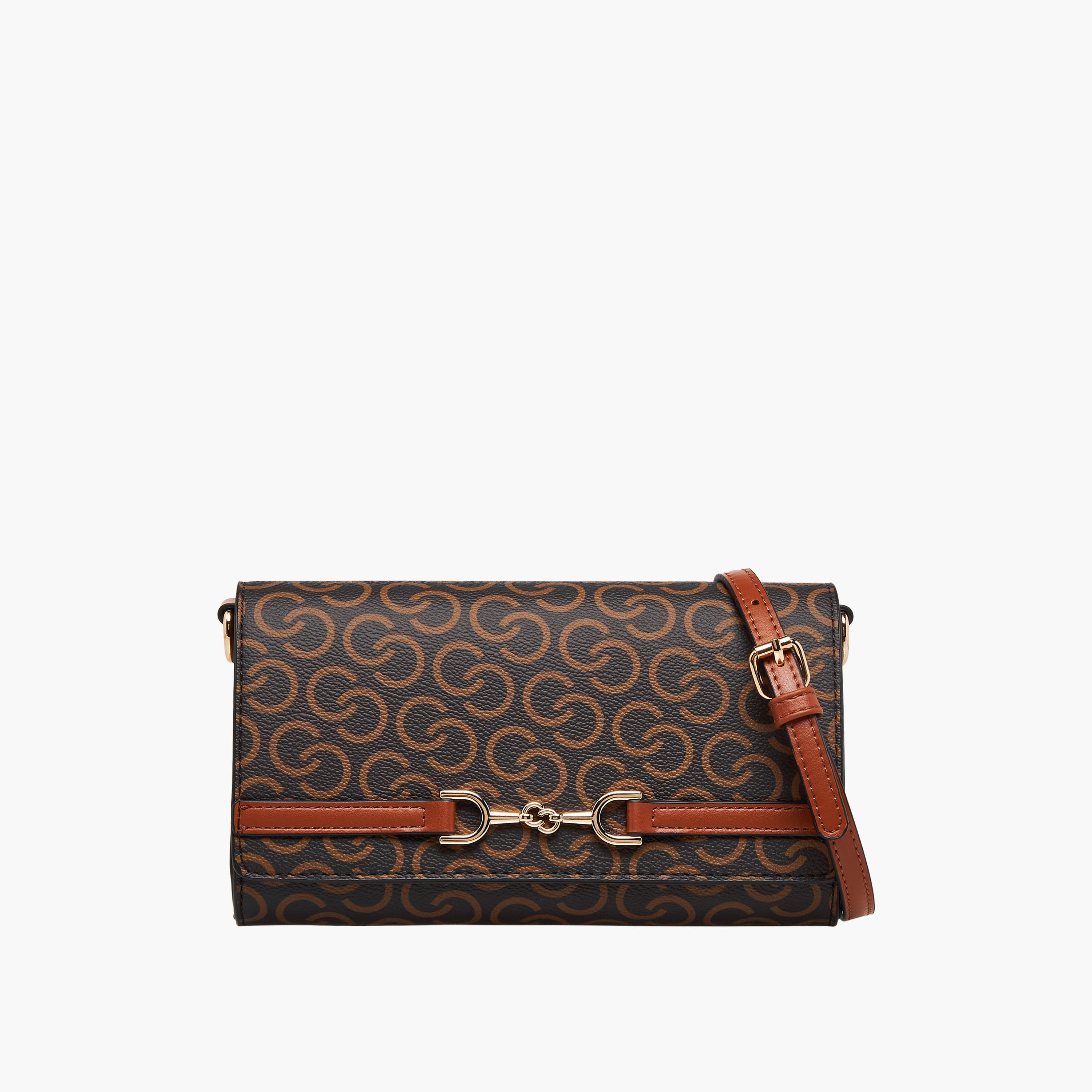 Celeste Monogram Print Crossbody Bag with Button Closure-women-bagsandwallets-handbags-image-1