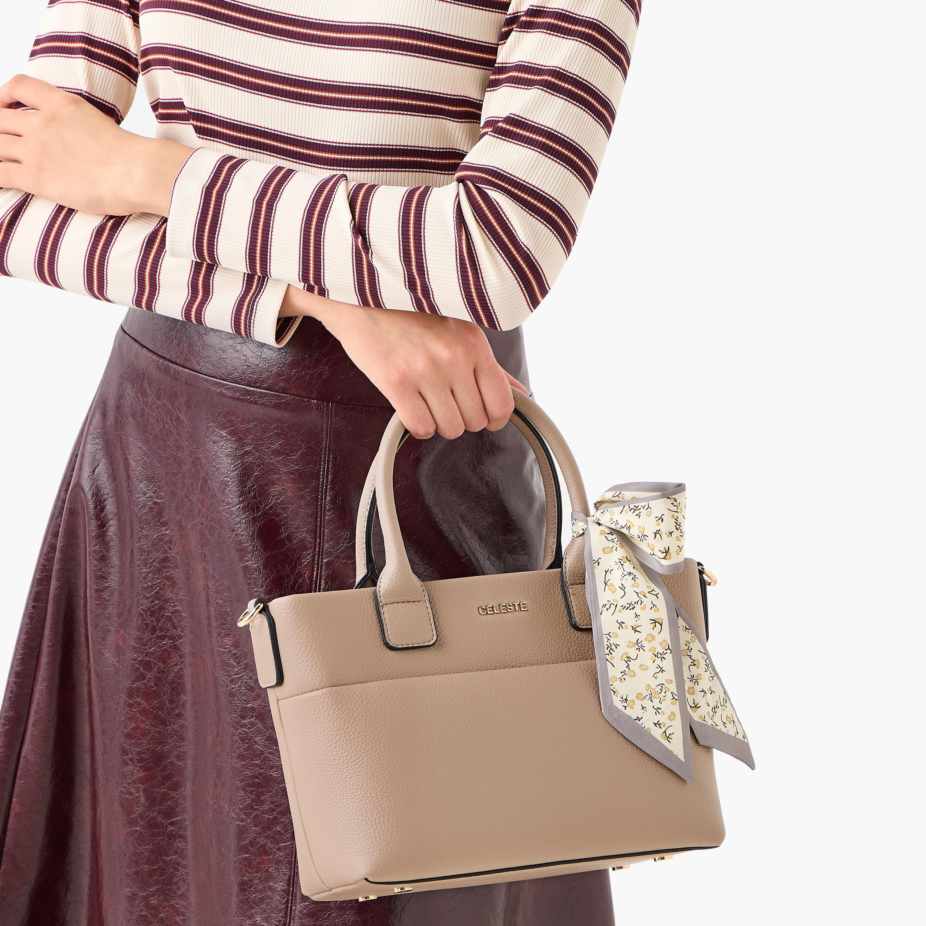 Celeste Solid Tote Bag with Bow Accent-women-bagsandwallets-handbags-image-2