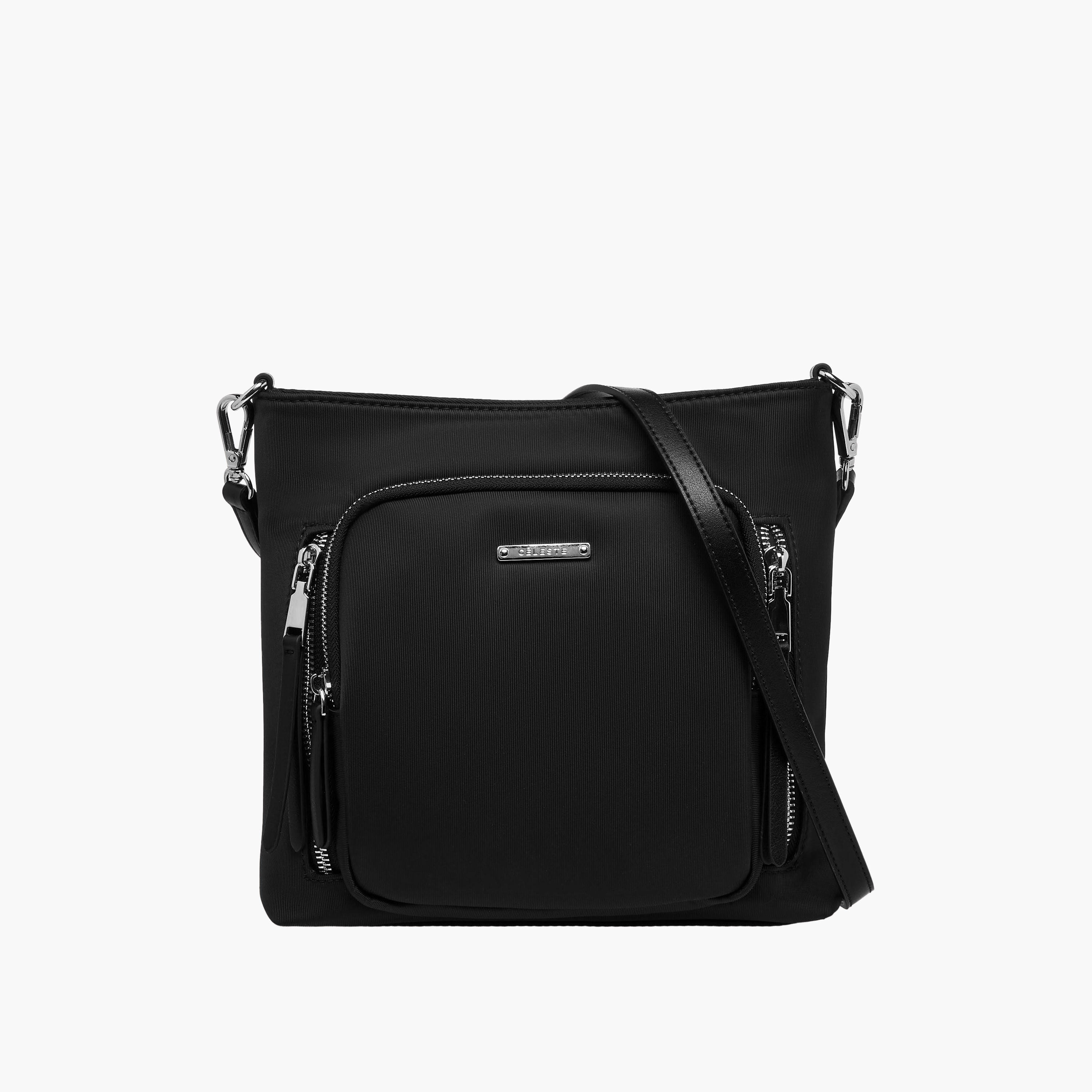 Celeste Solid Crossbody Bag with Zip Closure-women-bagsandwallets-handbags-image-1