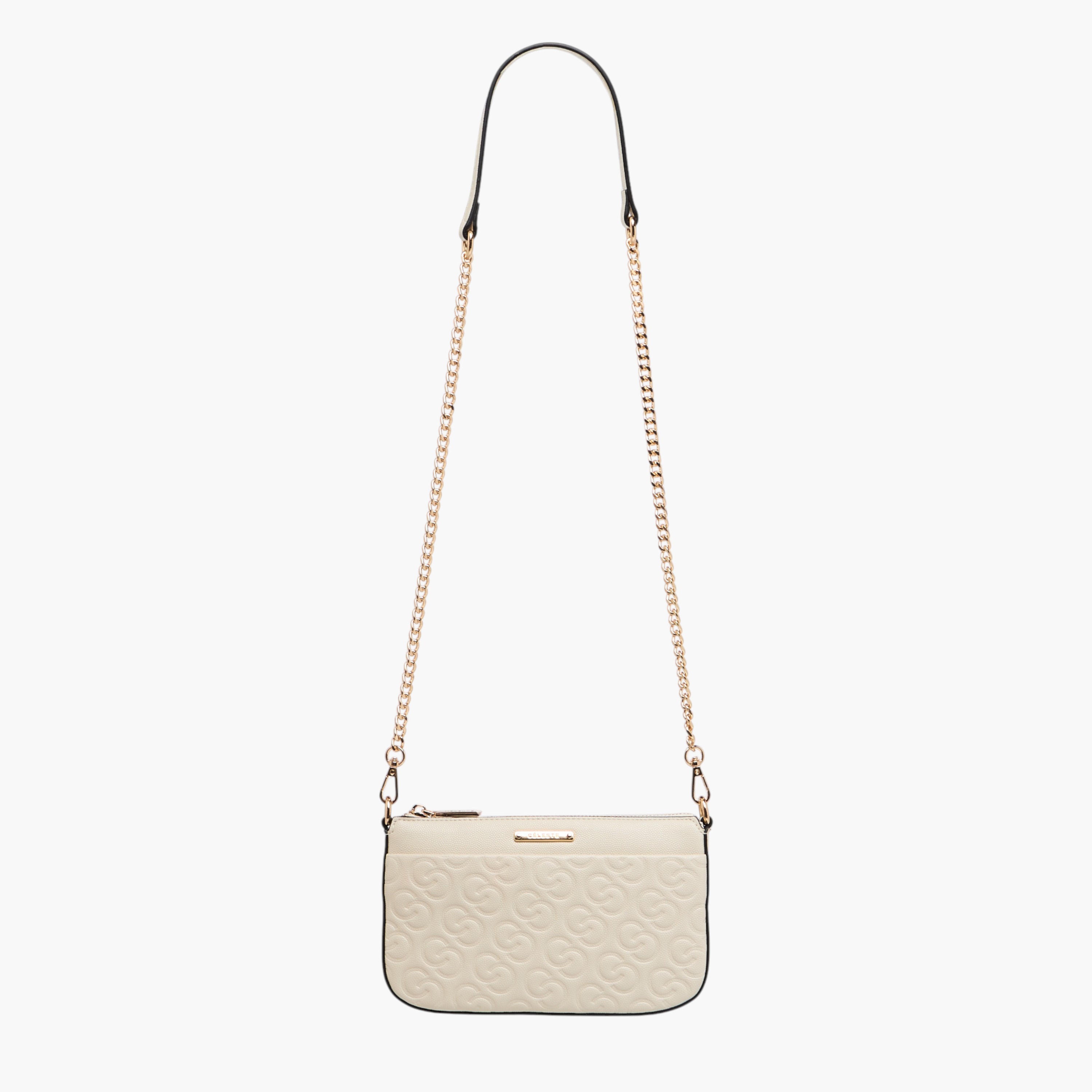 Celeste Monogram Embossed Crossbody Bag with Detachable Chain Strap and Zip Closure-women-bagsandwallets-handbags-image-2