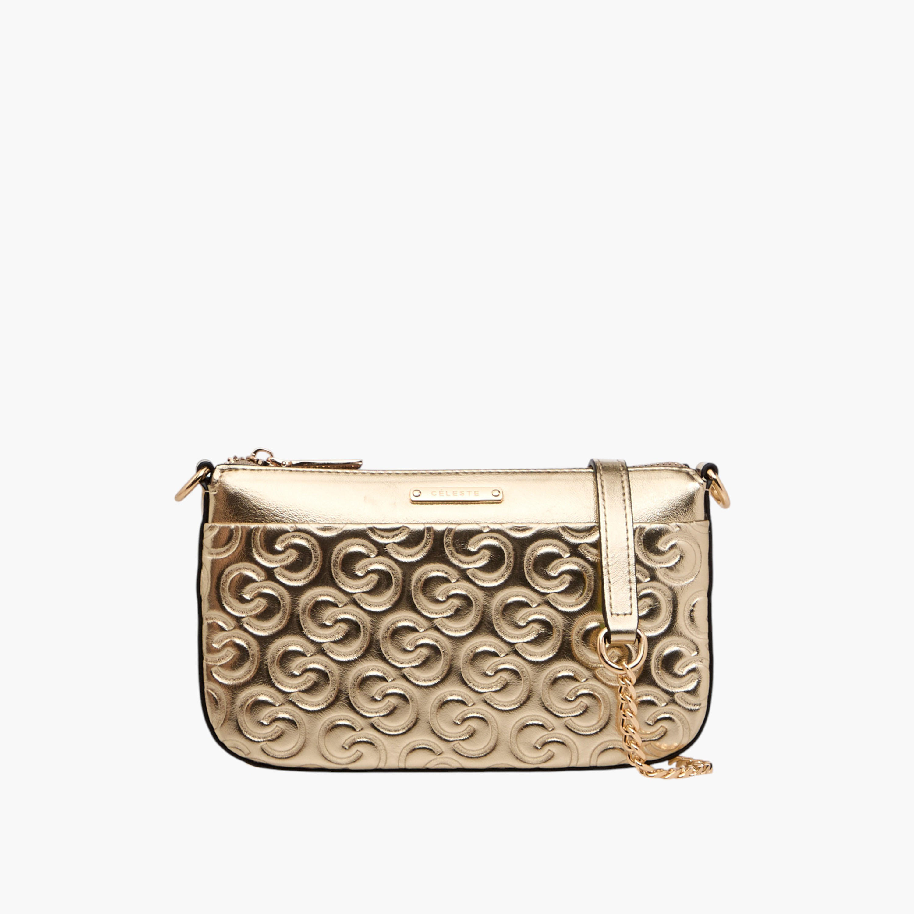 Celeste Monogram Embossed Crossbody Bag with Detachable Chain Strap-women-bagsandwallets-handbags-image-1