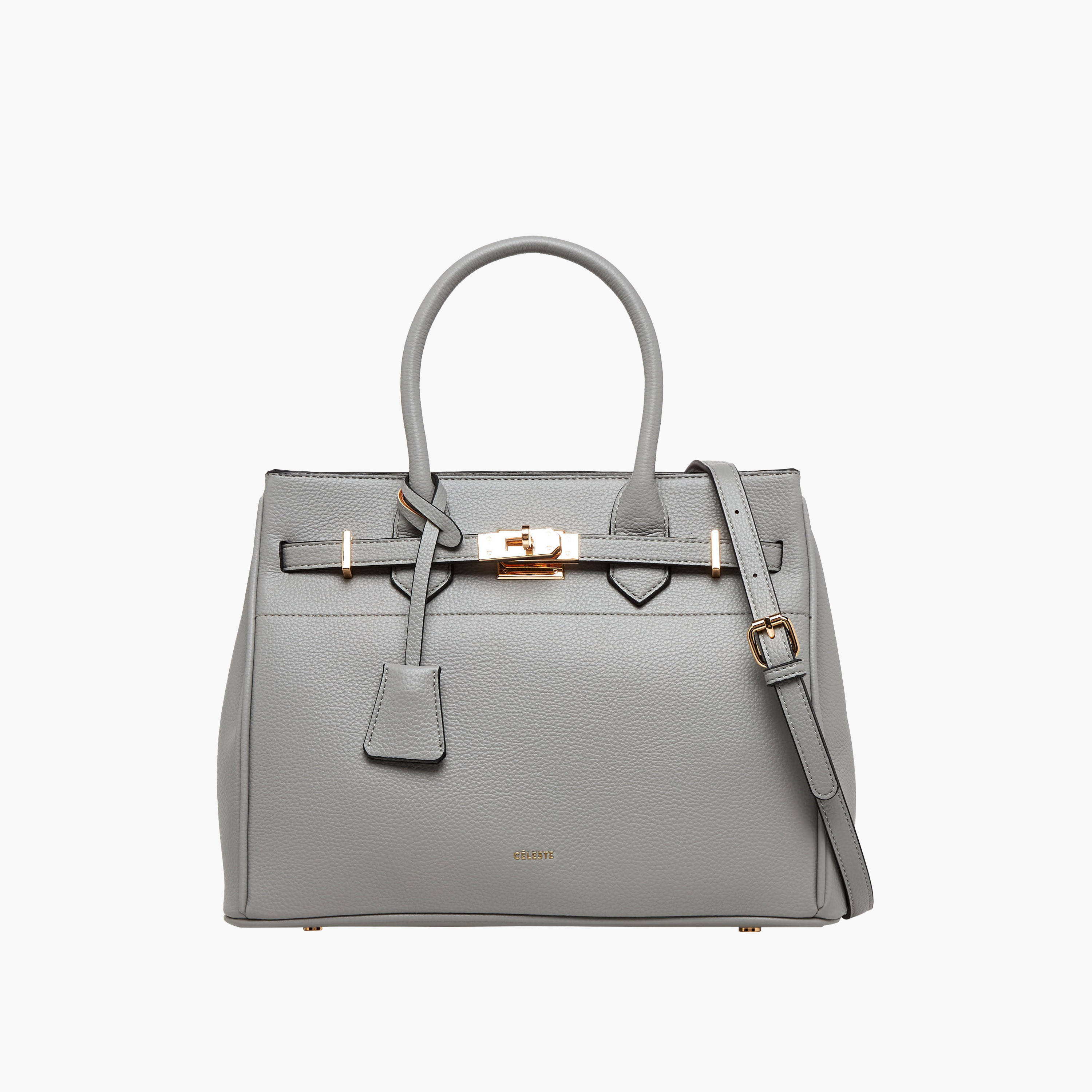 Celeste Solid Tote Bag with Double Handle and Zip Closure-women-bagsandwallets-handbags-image-1