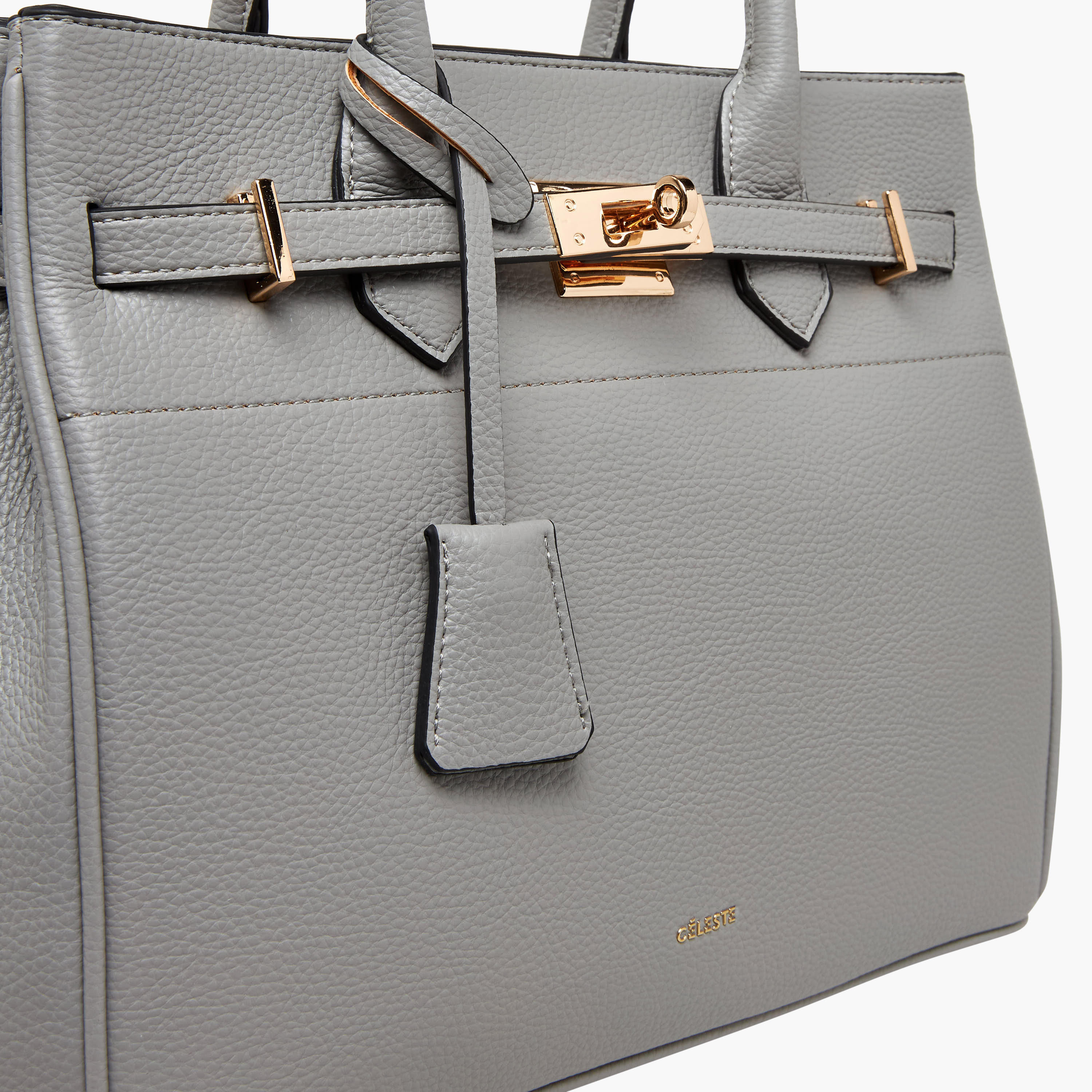 Celeste Solid Tote Bag with Double Handle and Zip Closure-women-bagsandwallets-handbags-image-5
