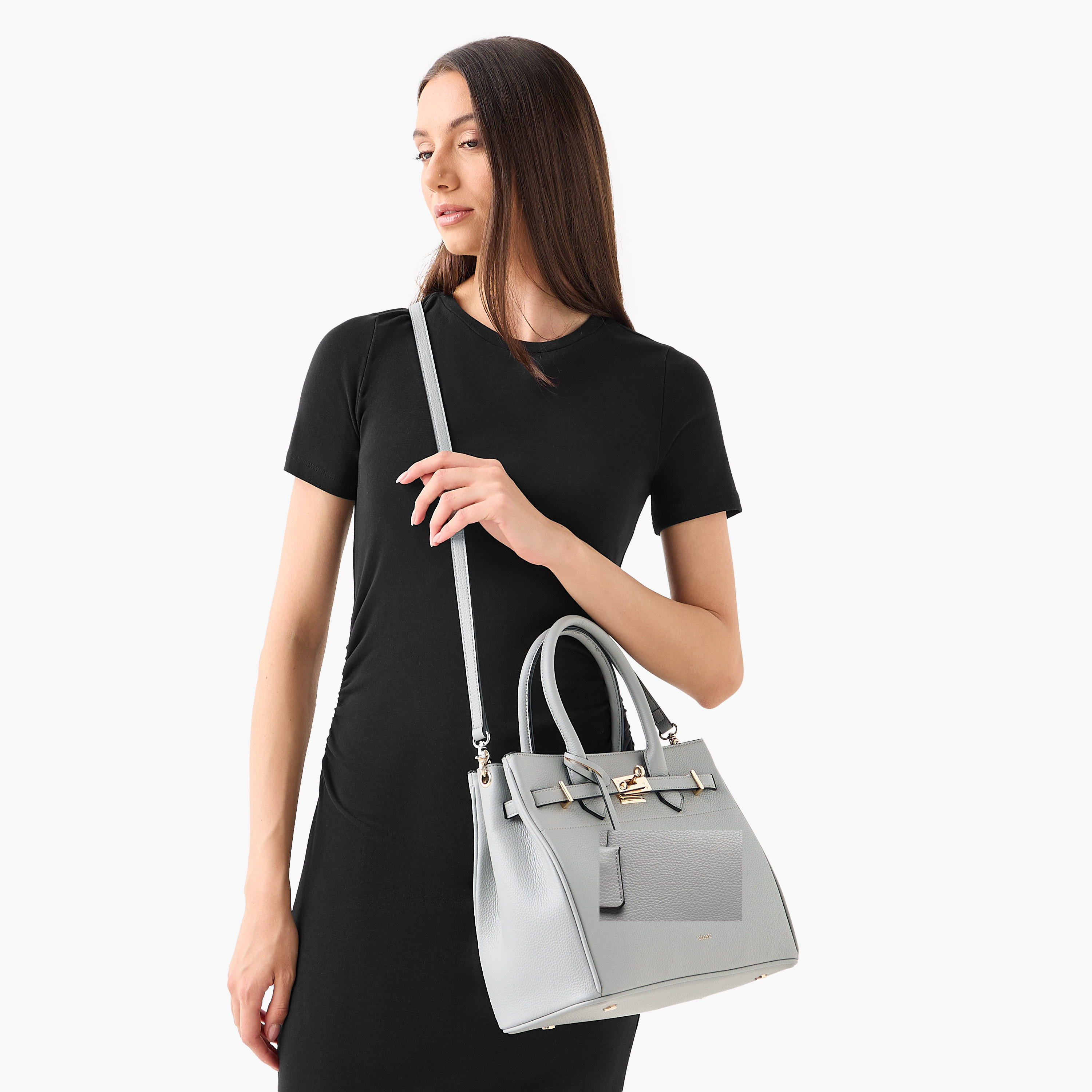 Celeste Solid Tote Bag with Double Handle and Zip Closure-women-bagsandwallets-handbags-image-8