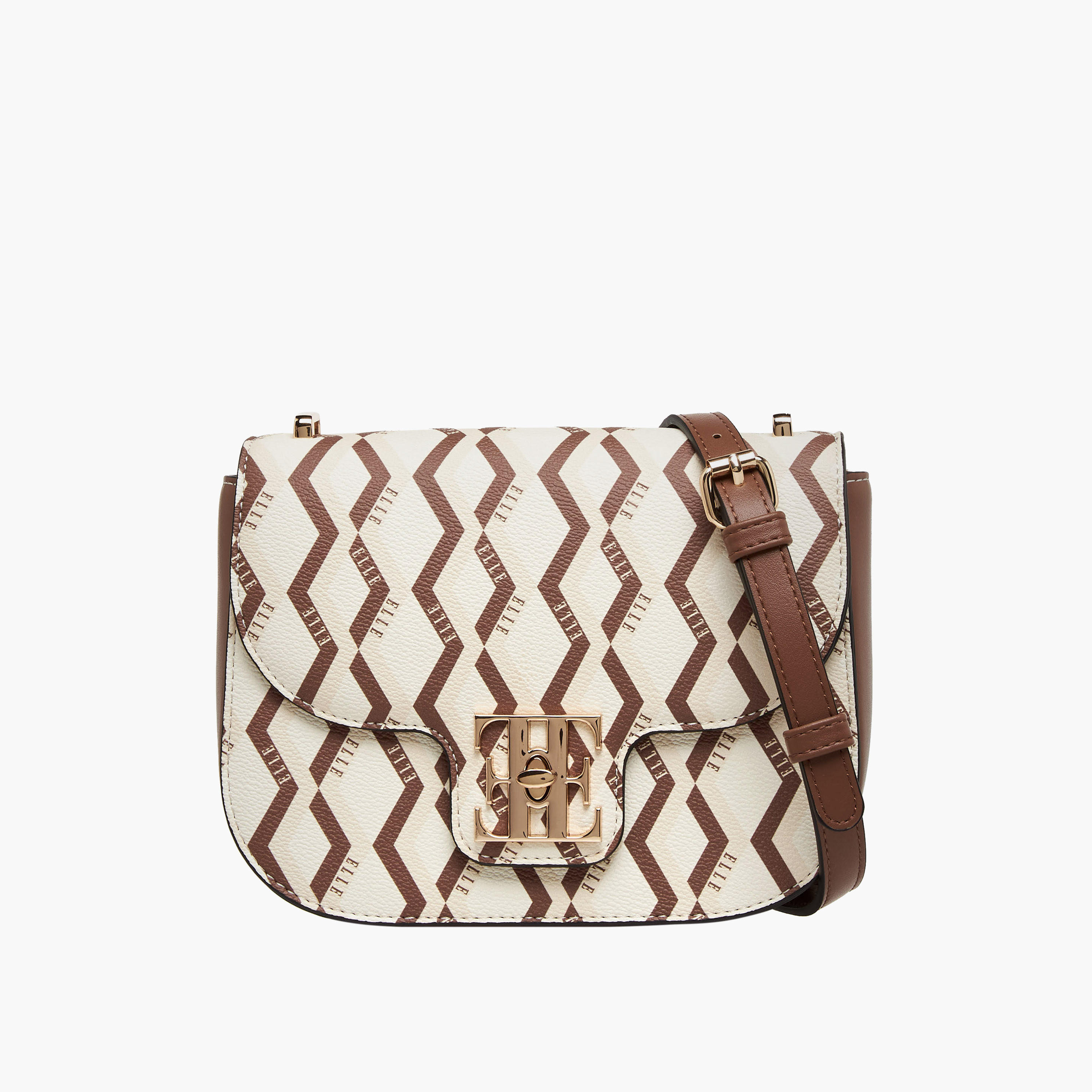 شنطة كروس بودي بحزام قابل للتعديل وطبعات مونوجرام من إيل-women-bagsandwallets-handbags-image-1