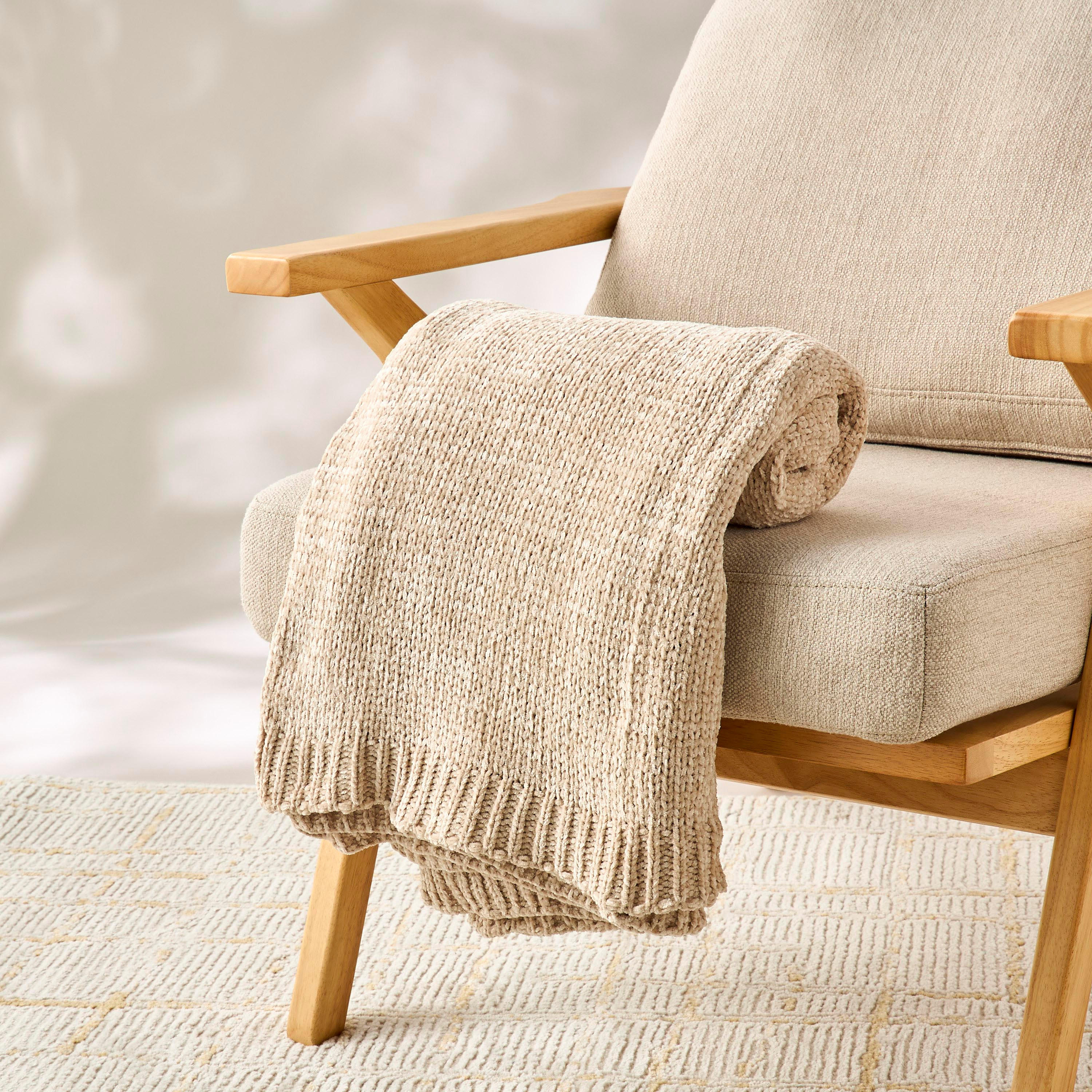 Knitted Chenille Throw - 127x152 cms-household-cushionsandthrows-throwsandblankets-throws-image-1