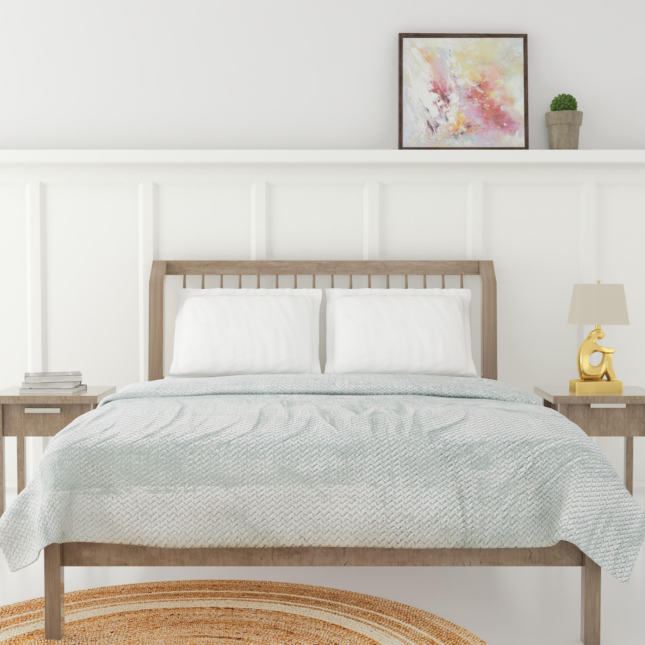 Luxury Jacquard Chevron Texture Plush Blanket - 150x200 cms-household-cushionsandthrows-throwsandblankets-blankets-image-1