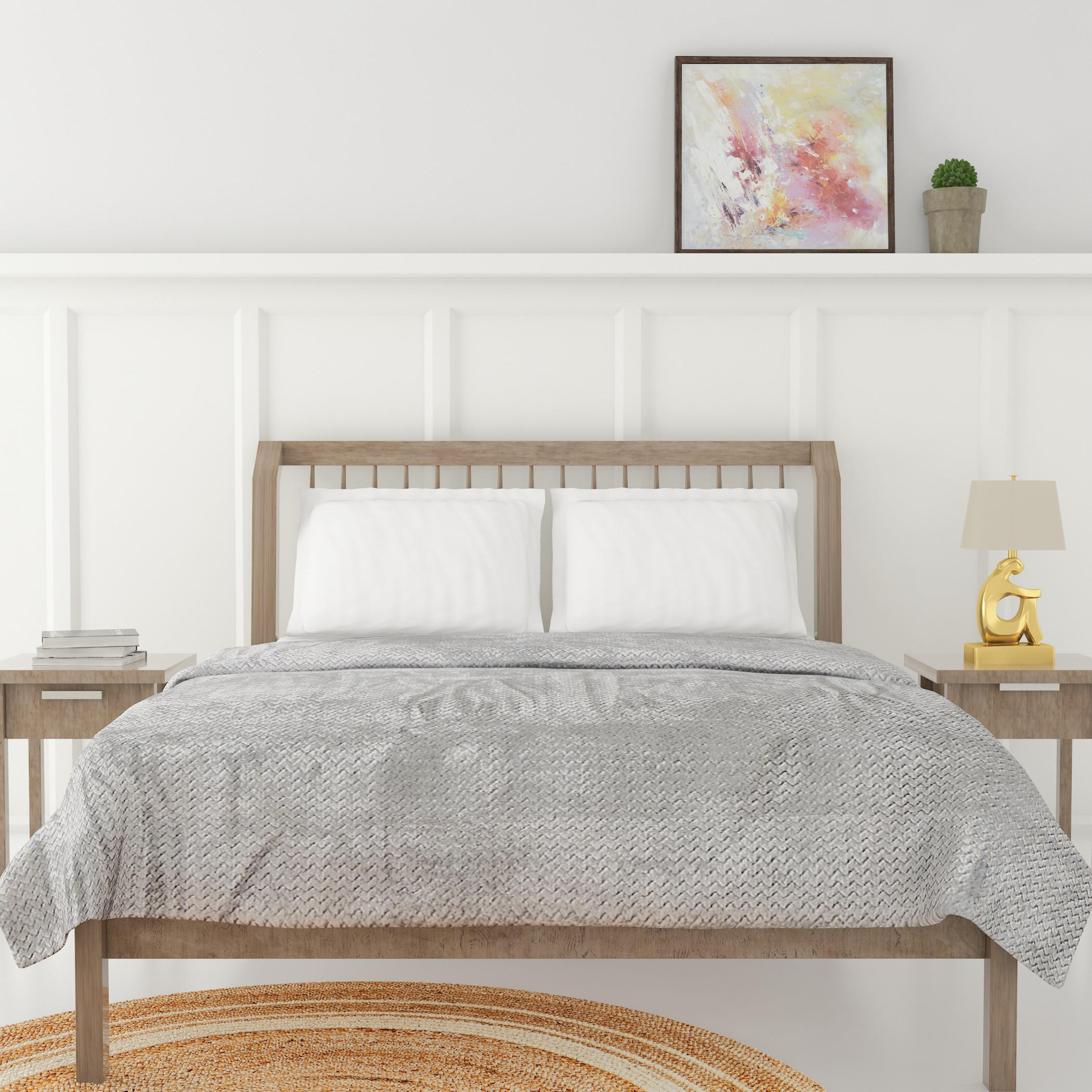 Chevron Texture Jacquard Blanket - 150x200 cms-household-cushionsandthrows-throwsandblankets-blankets-image-1