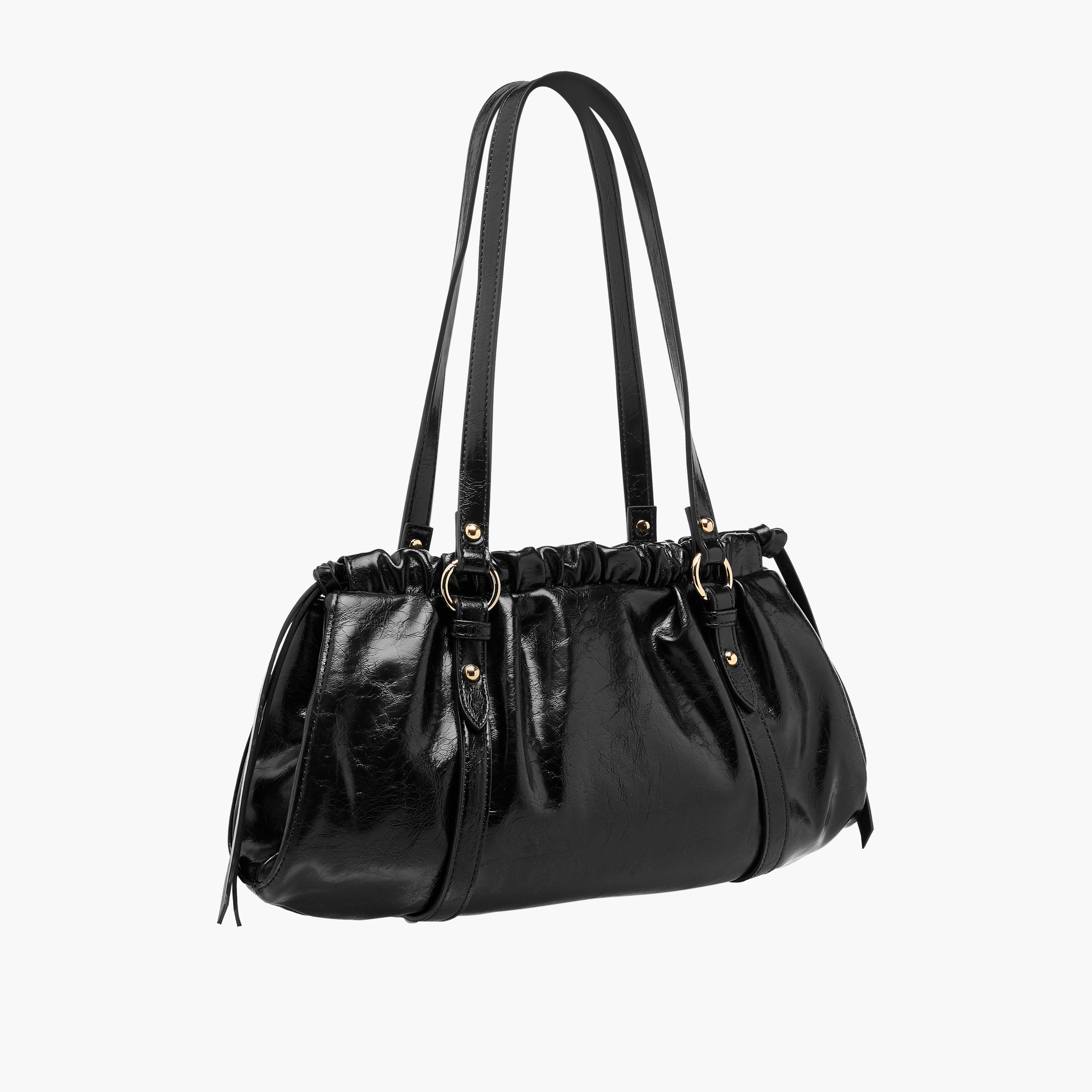 Celeste Solid Shoulder Bag with Ruched Detail-women-bagsandwallets-handbags-image-4