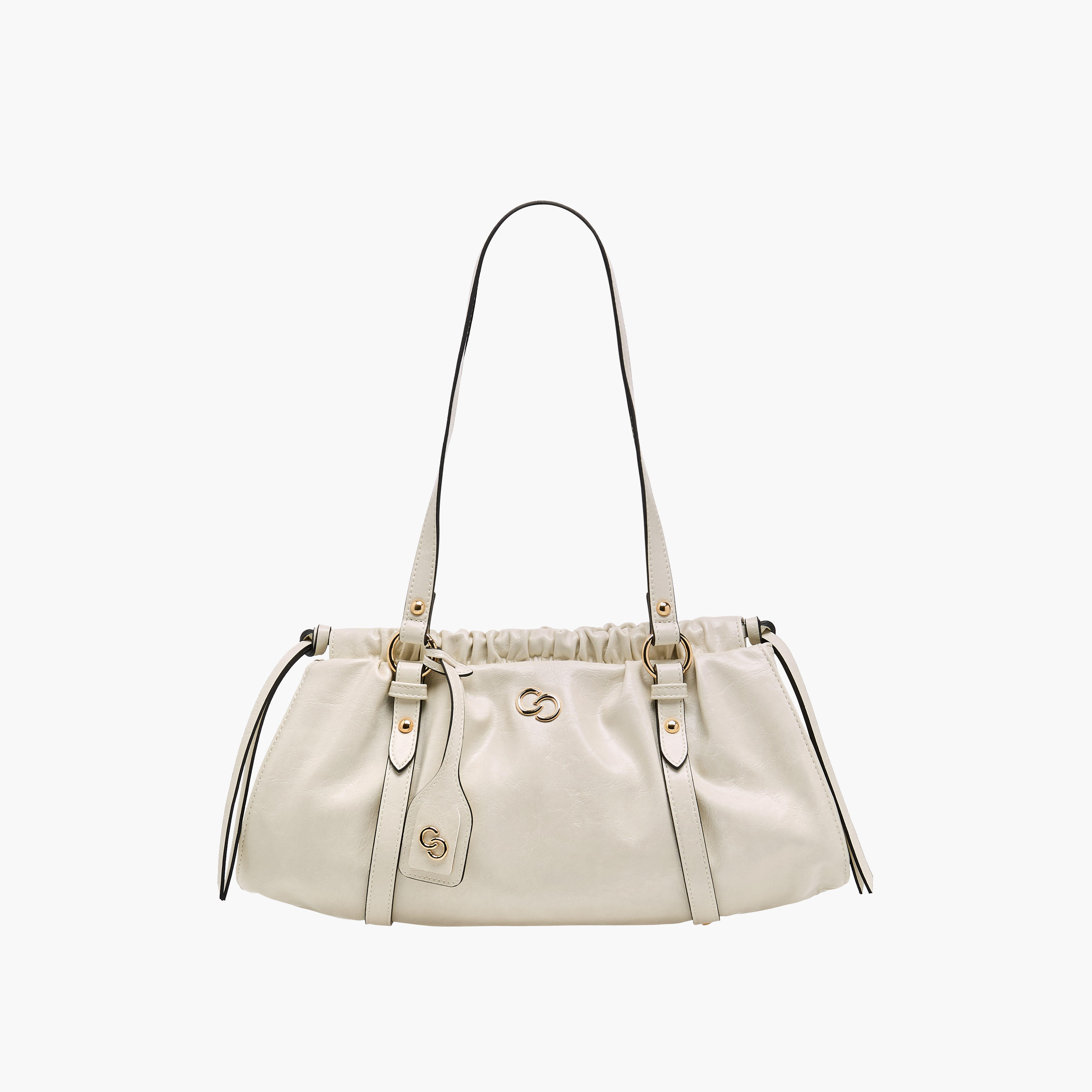 Celeste Solid Shoulder Bag with Ruched Detail-women-bagsandwallets-handbags-image-1
