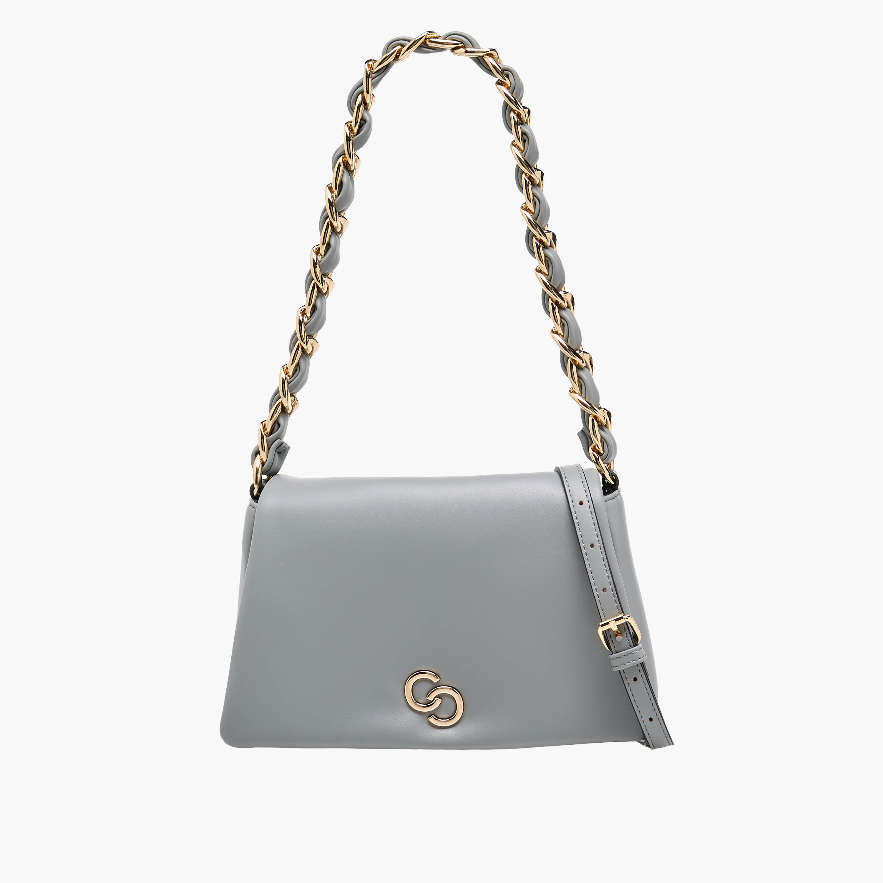Celeste Solid Shoulder Bag with Chain Accent-women-bagsandwallets-handbags-image-1