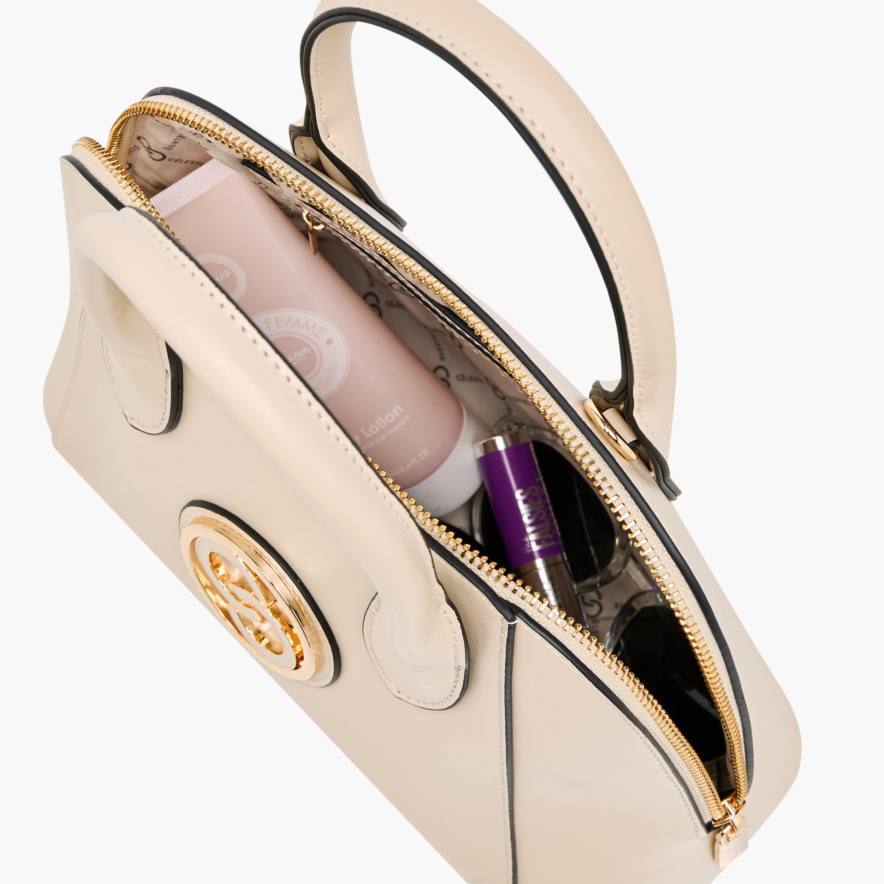 Celeste Logo Accent Tote Bag with Handle and Zip Closure-women-bagsandwallets-handbags-image-9