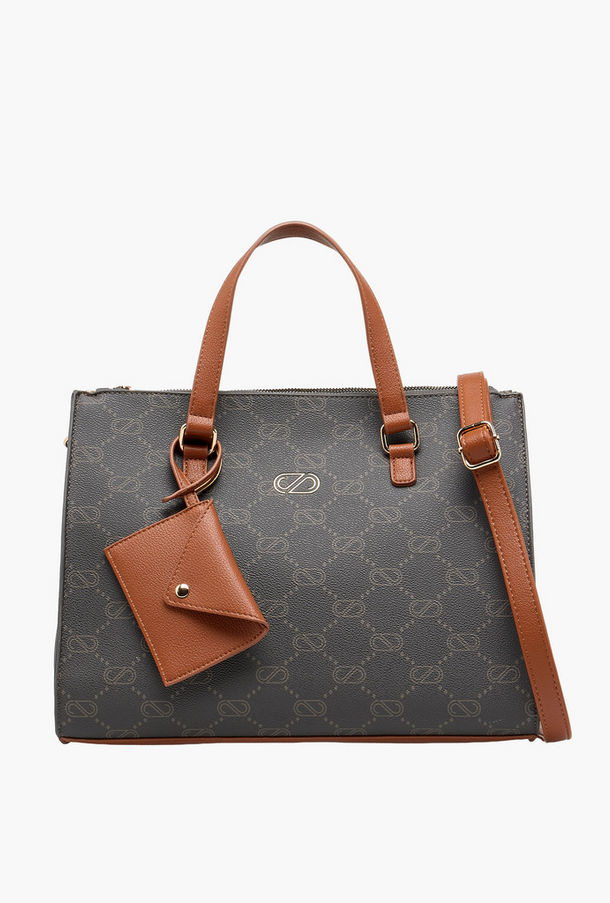 شنطة توتي بطبعات مونوجرام مع محفظة من ساشا-women-bagsandwallets-handbags-image-1