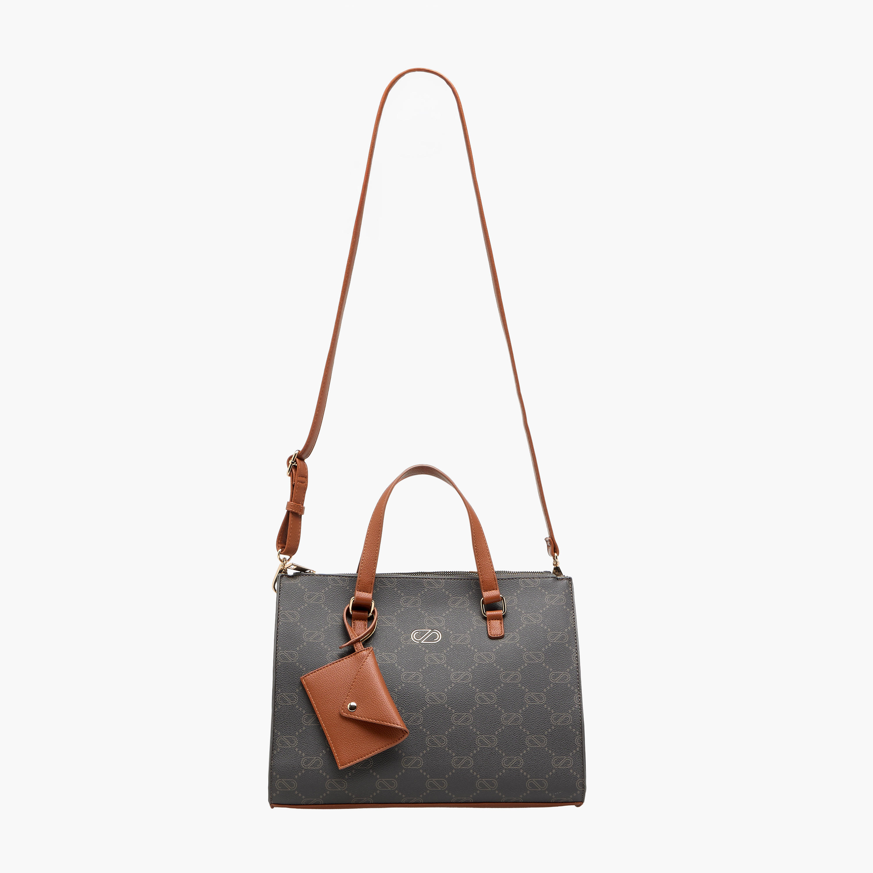 شنطة توتي بطبعات مونوجرام مع محفظة من ساشا-women-bagsandwallets-handbags-image-3