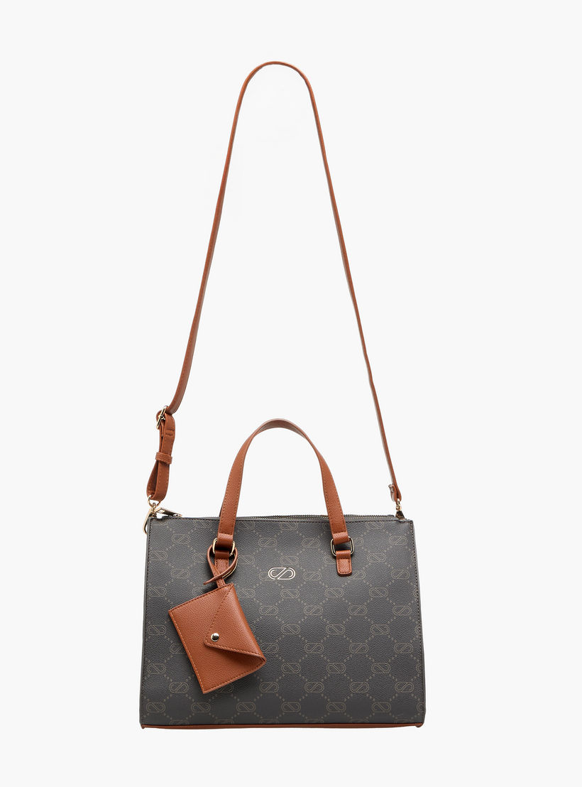 شنطة توتي بطبعات مونوجرام مع محفظة من ساشا-women-bagsandwallets-handbags-image-3